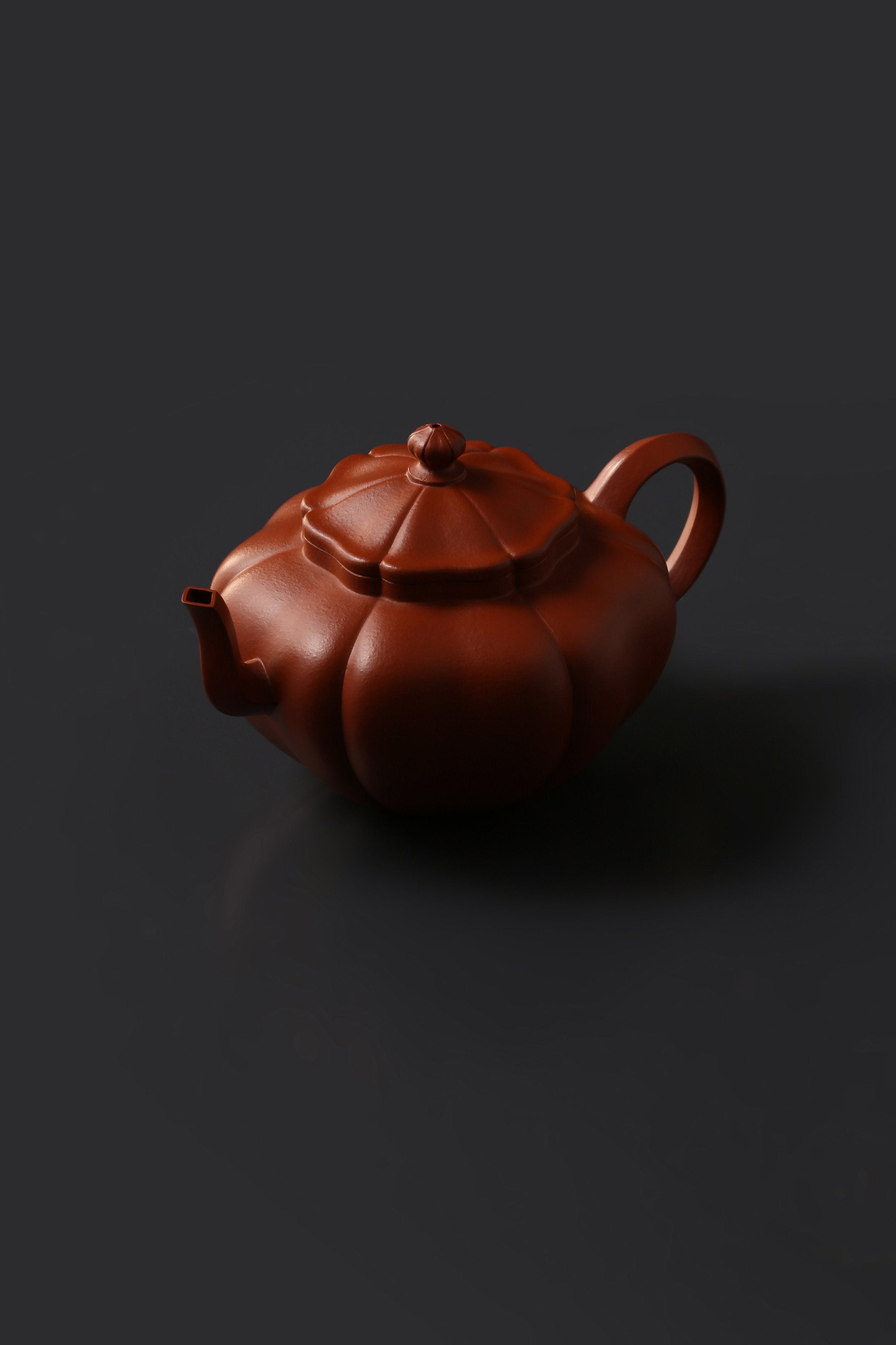 张丽妹制小煤窑朱泥六瓣葵花壶