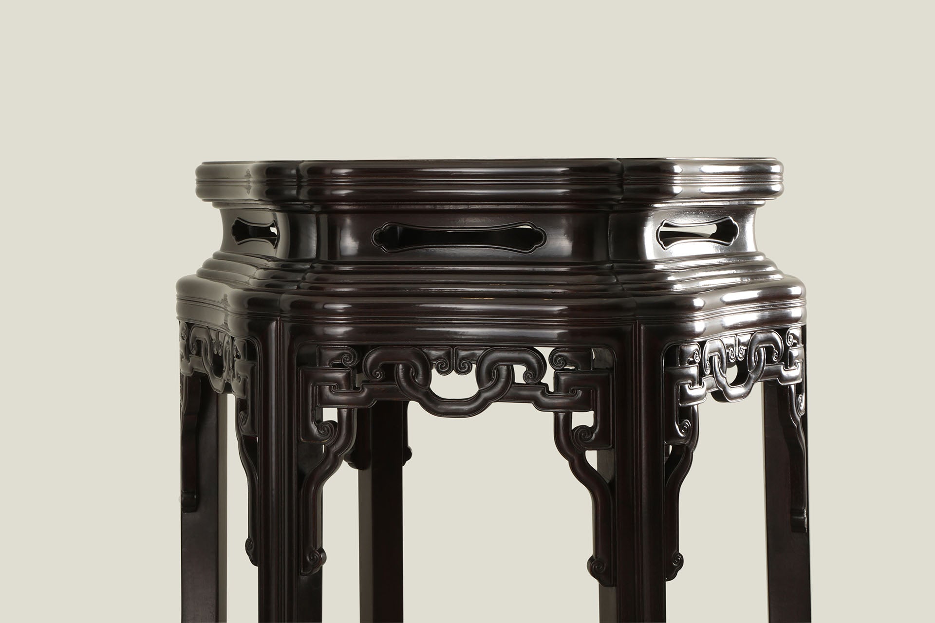 赞比亚紫檀 六角缠枝花几