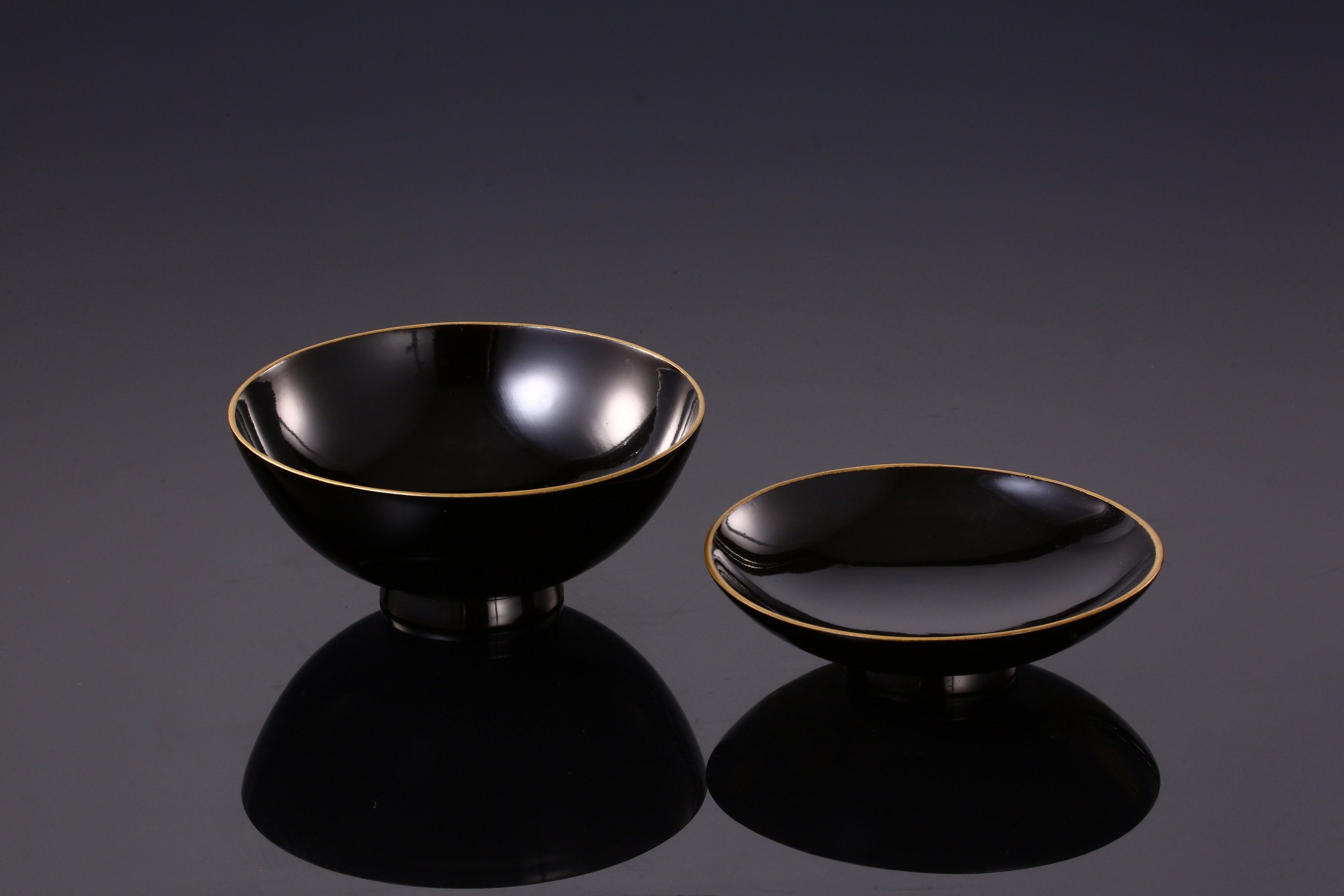 輪島塗沈金蓋碗|大漆茶棗