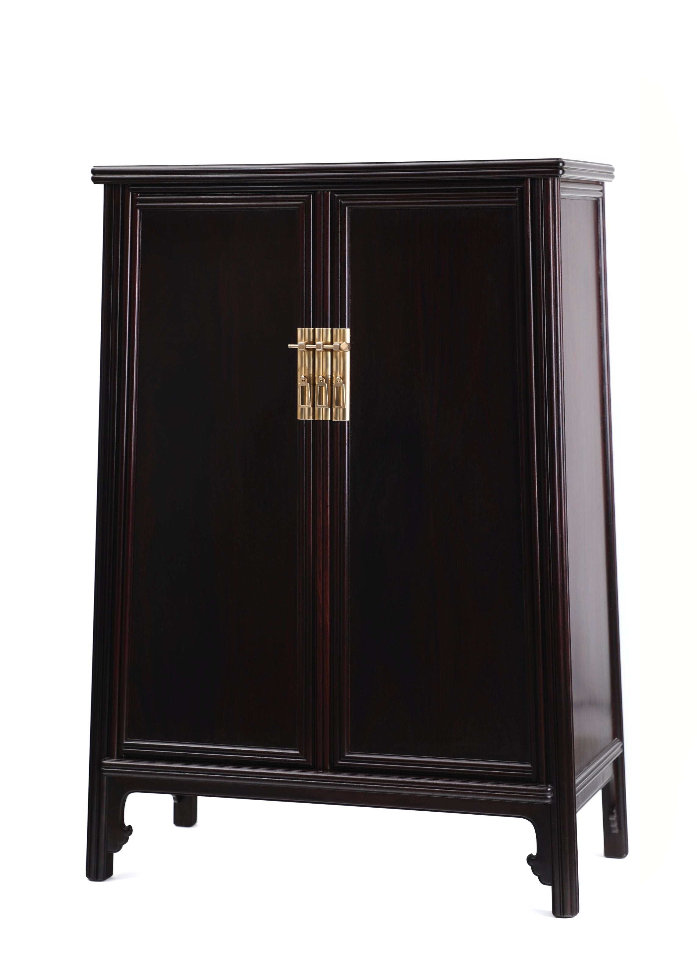 明式 瓜棱 圆角案上茶边柜