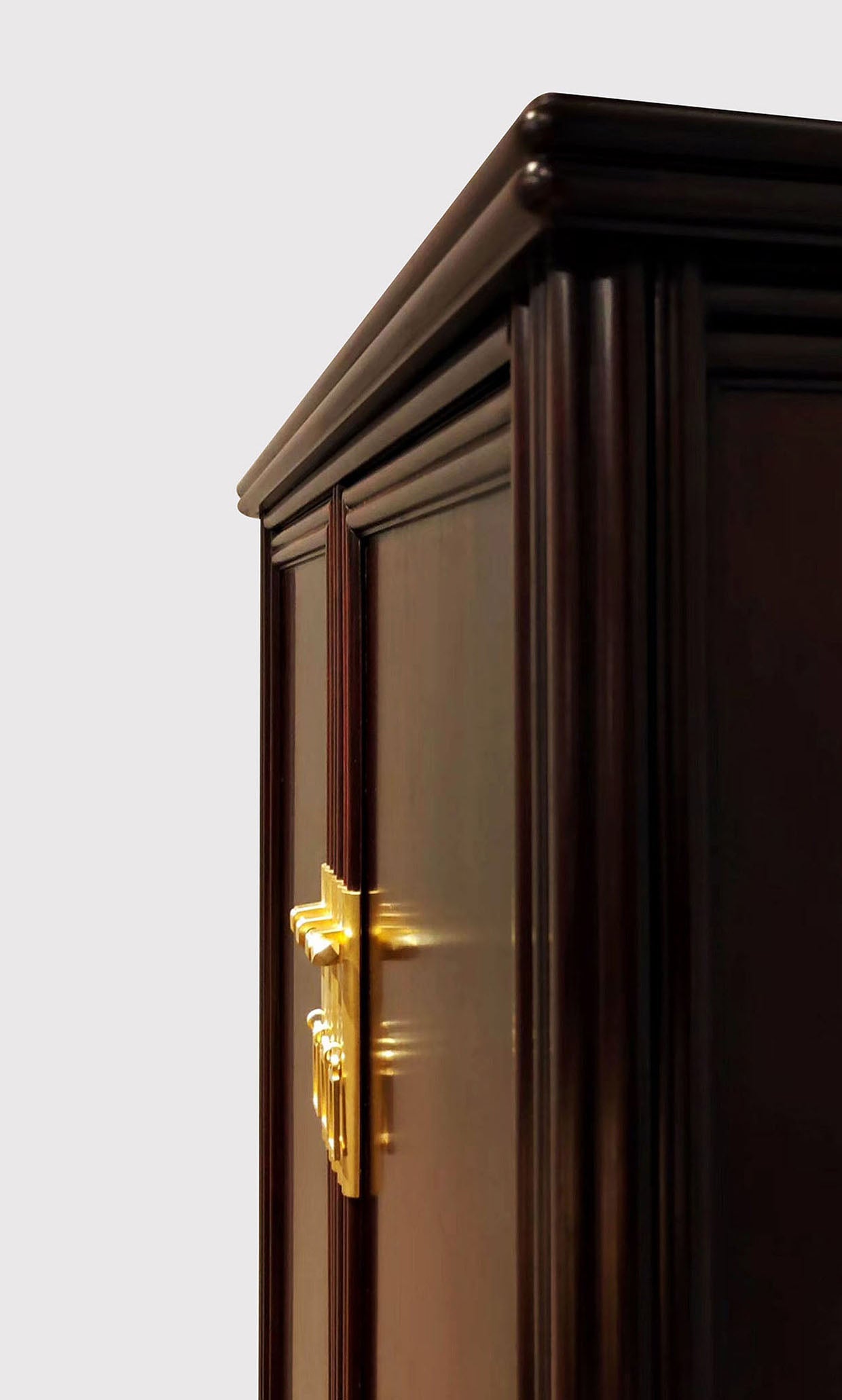 明式 瓜棱 圆角案上茶边柜