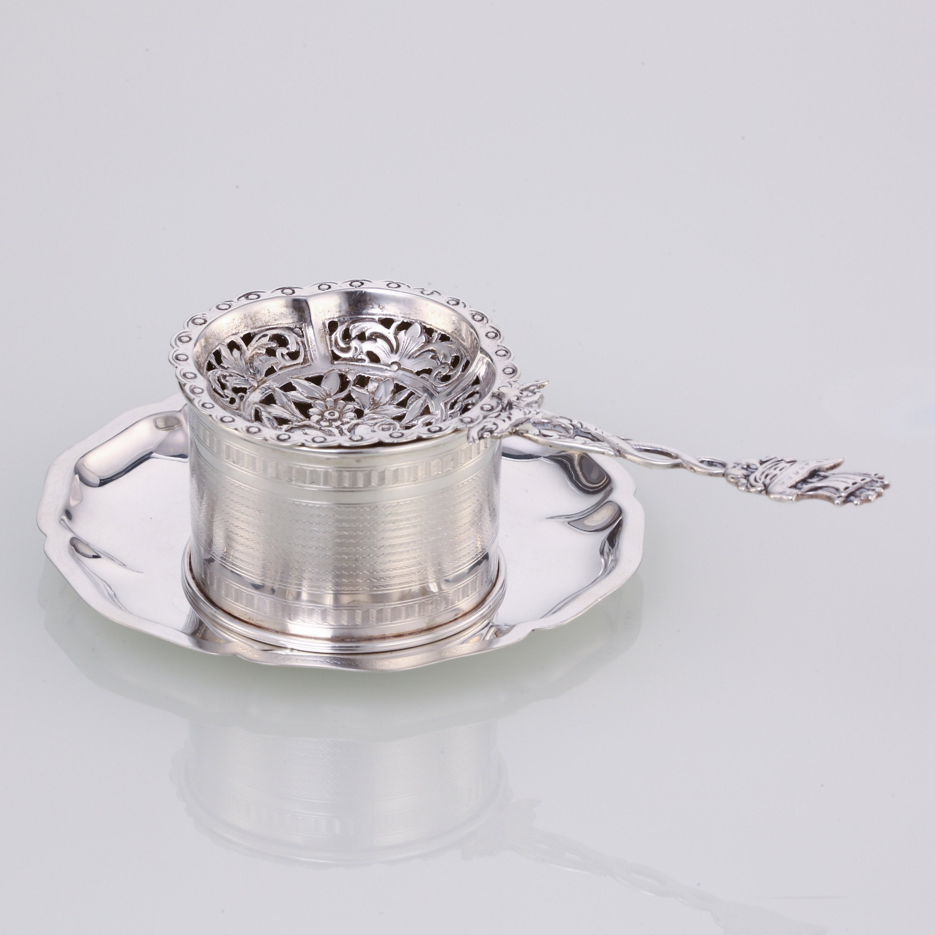 欧洲古董纯银茶滤