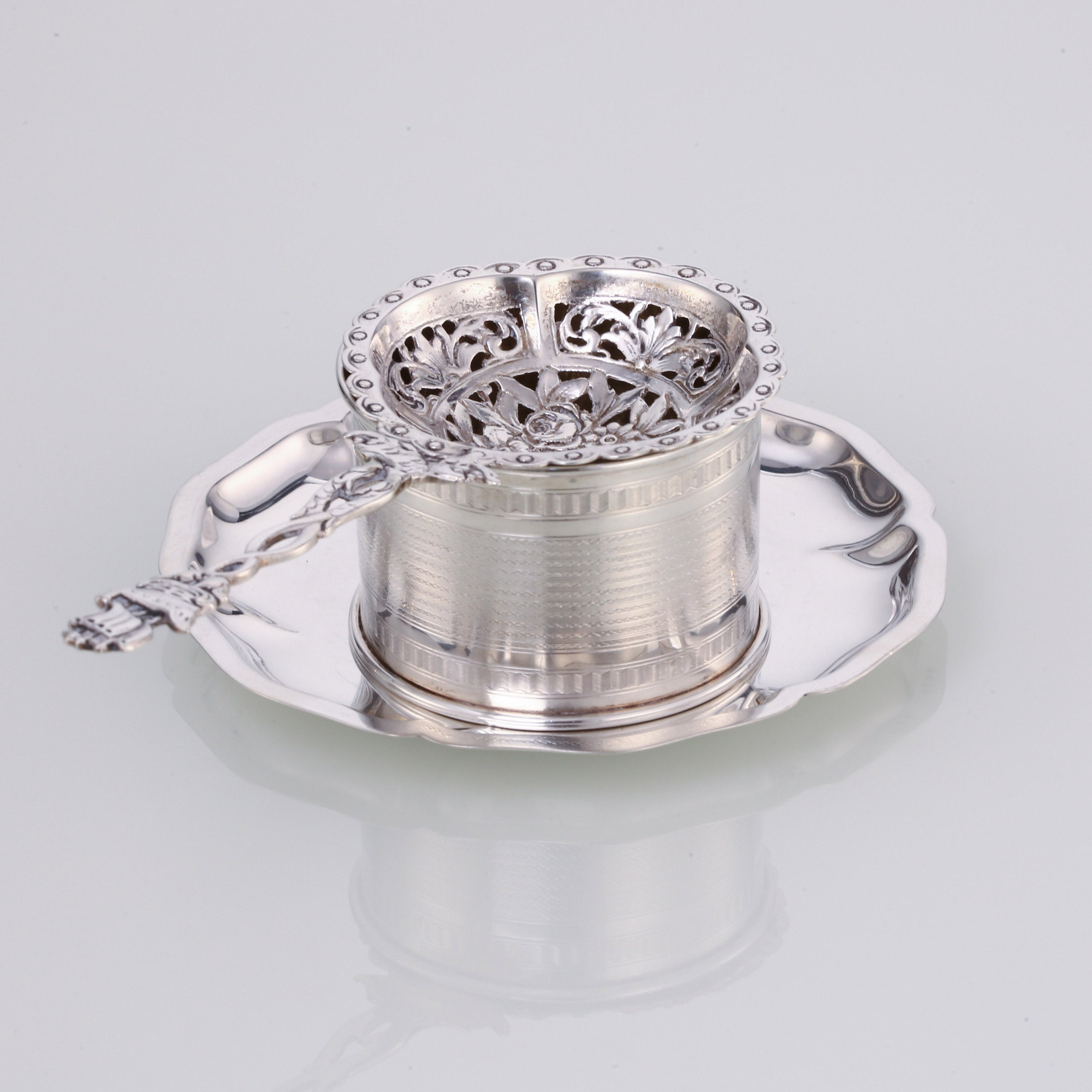 欧洲古董纯银茶滤