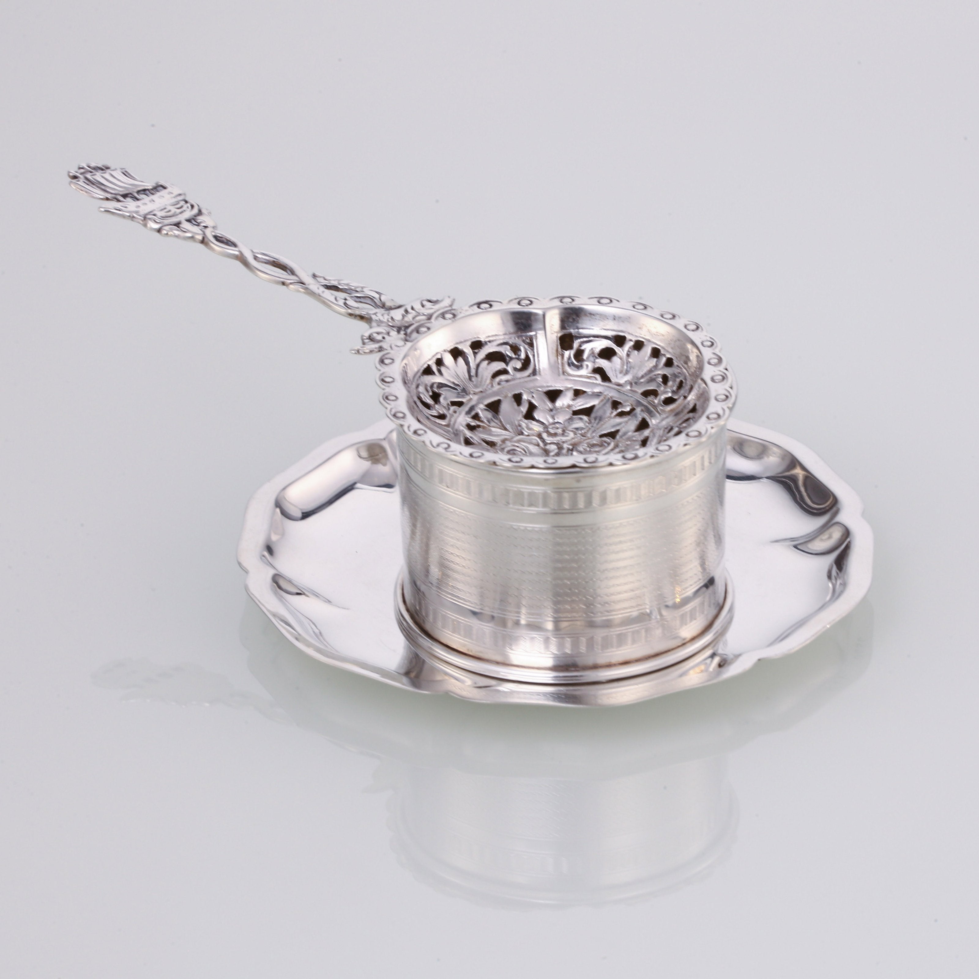 欧洲古董纯银茶滤