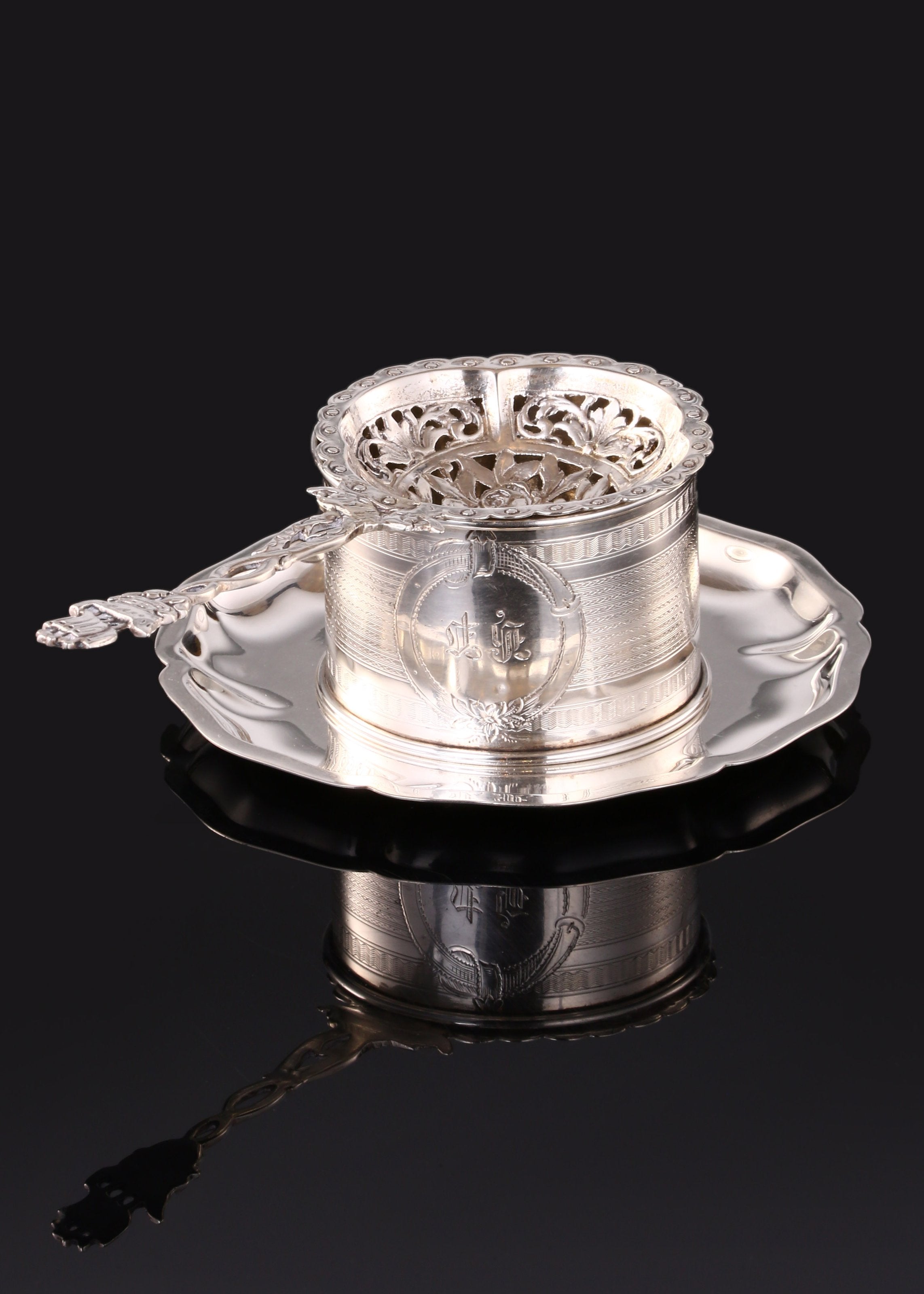 欧洲古董纯银茶滤