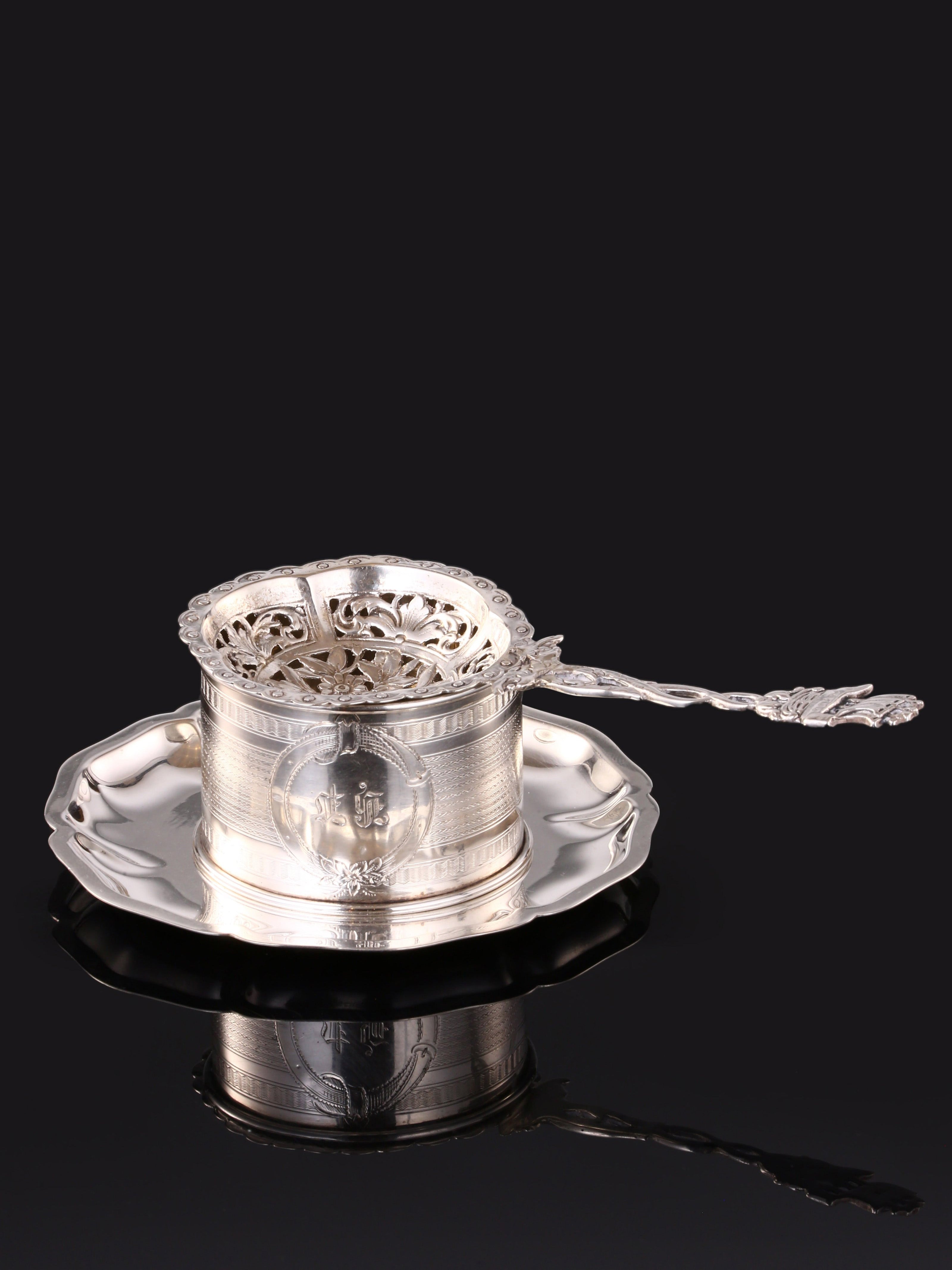 欧洲古董纯银茶滤