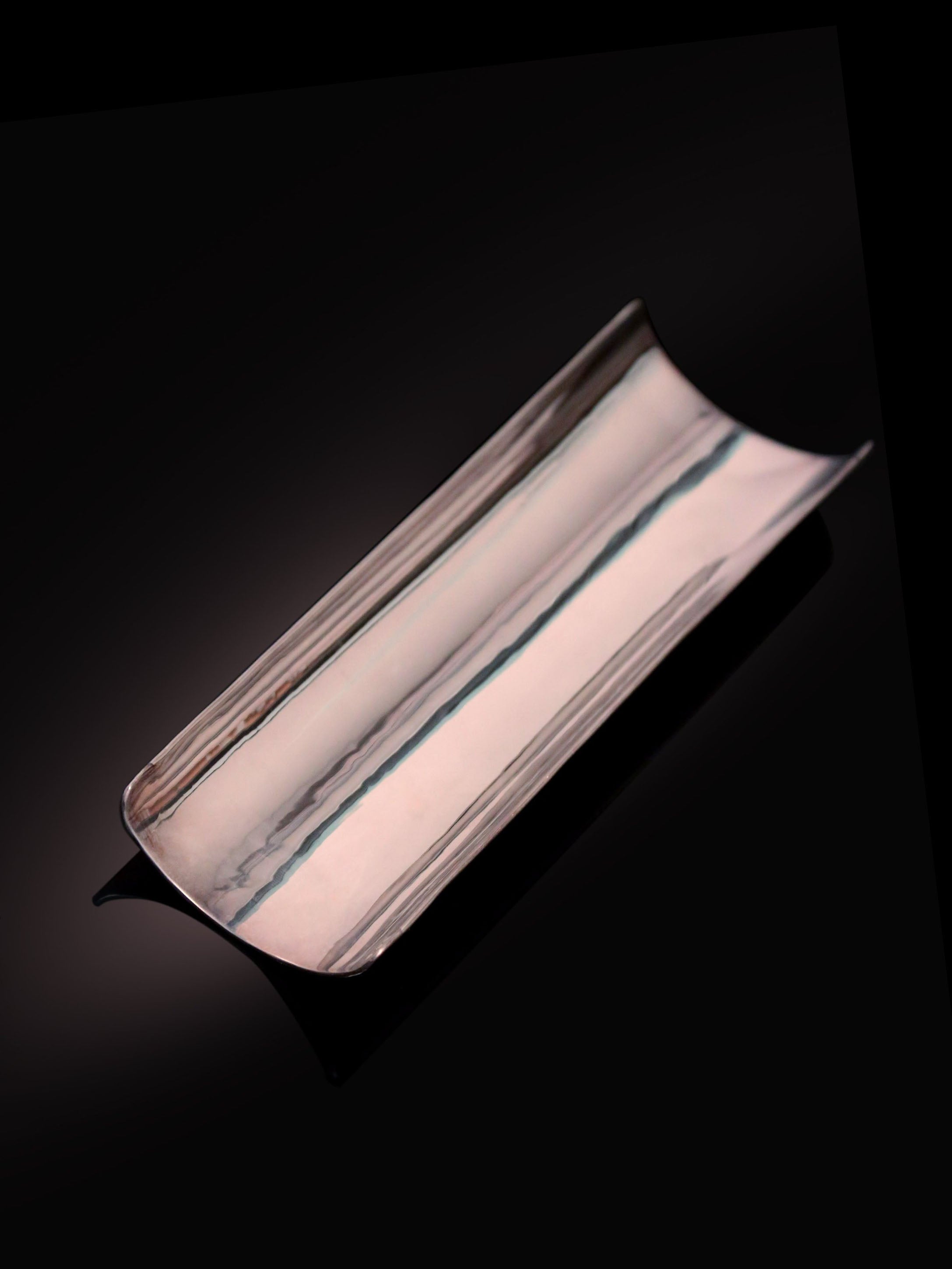 凭窗听暮蝉 铜包银茶则