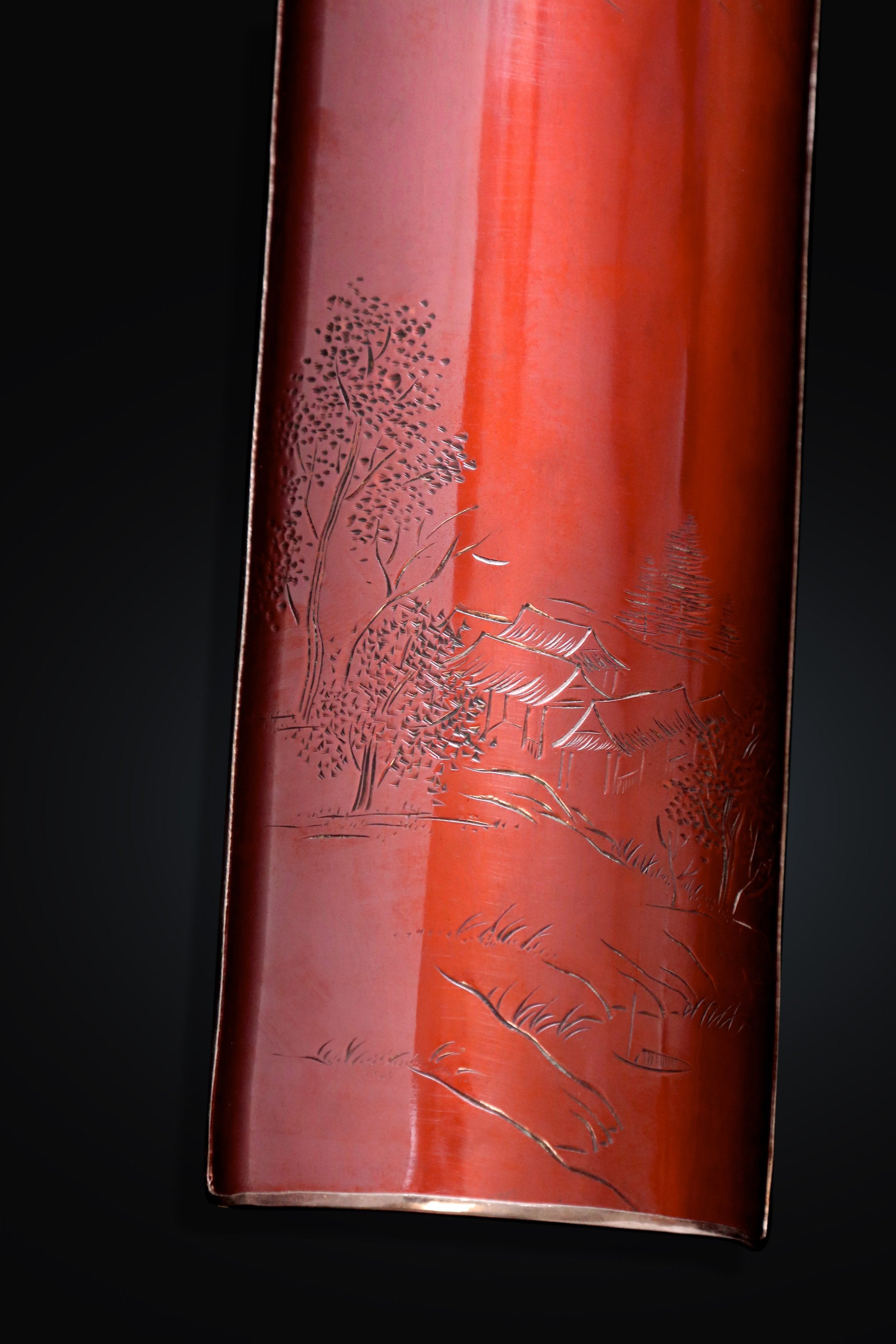 凭窗听暮蝉 铜包银茶则