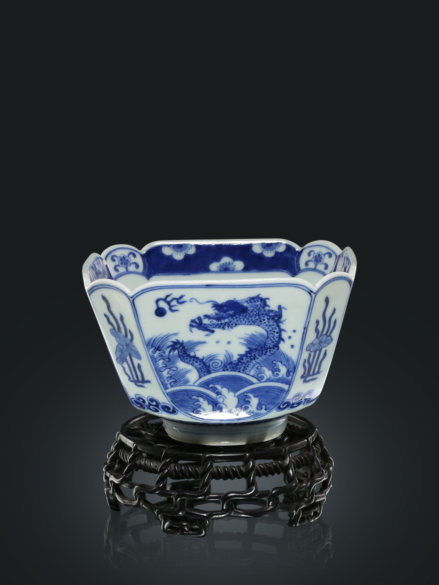 Blue and White Dragon / Phoenix Bowl