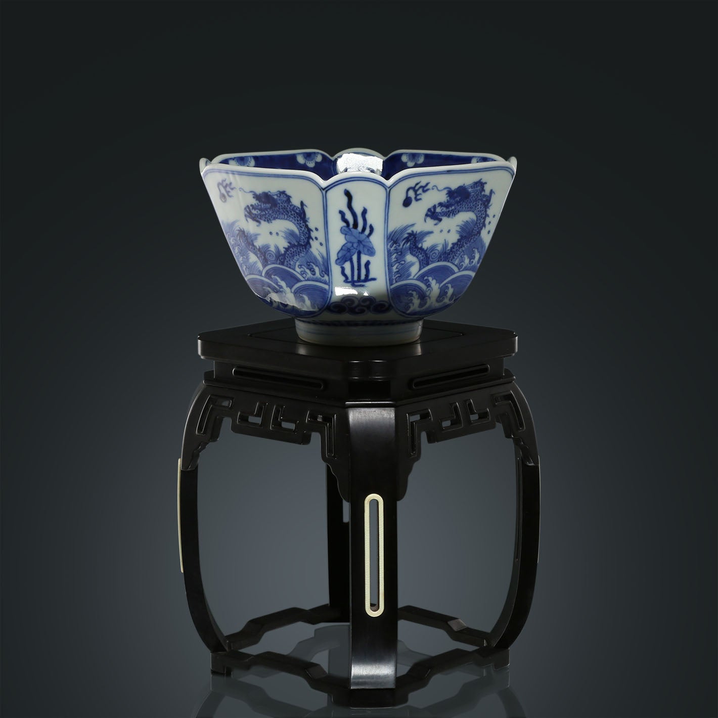 Blue and White Dragon / Phoenix Bowl