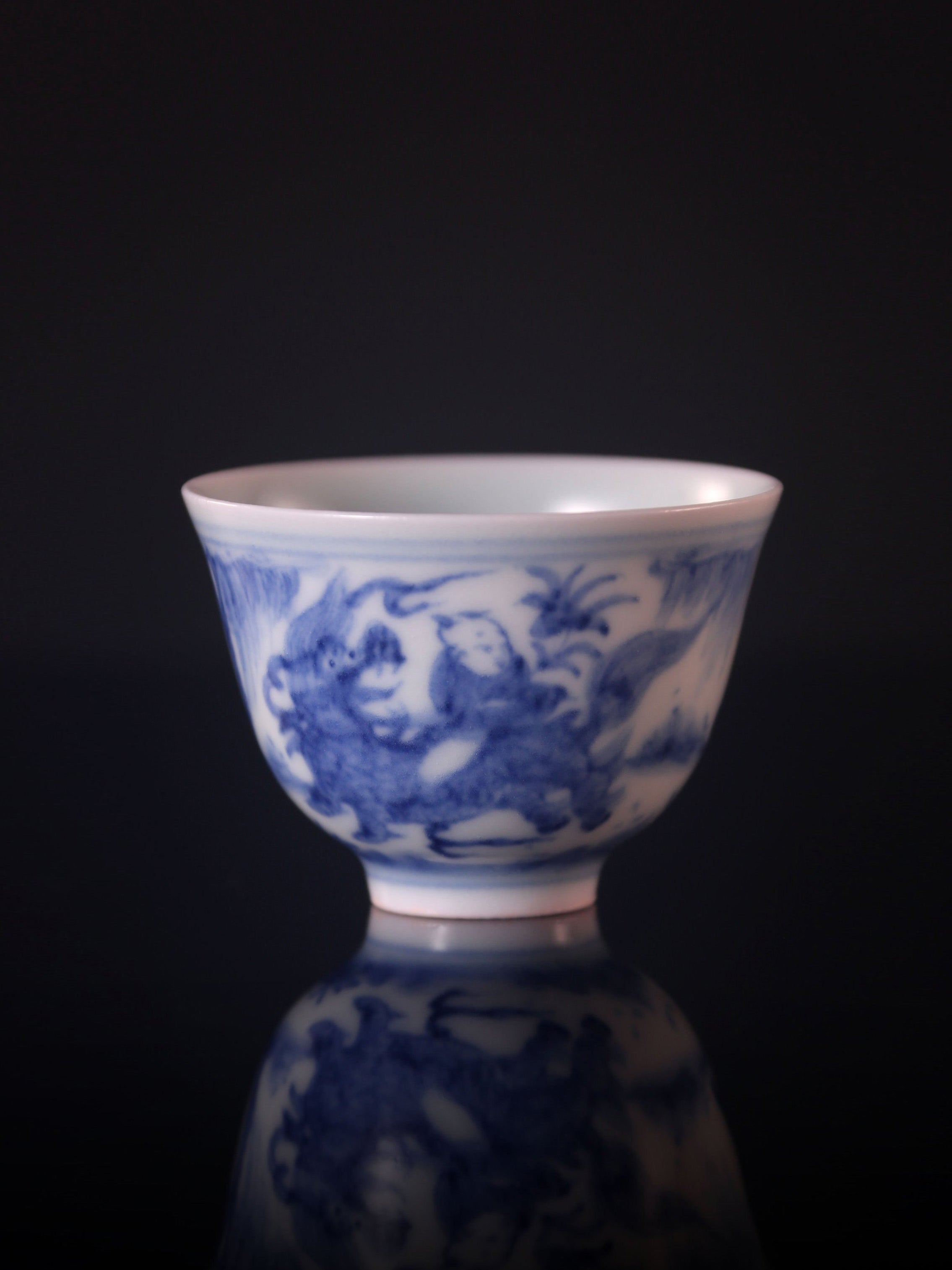 Blue-and-White Qilin Sending a Son Cup