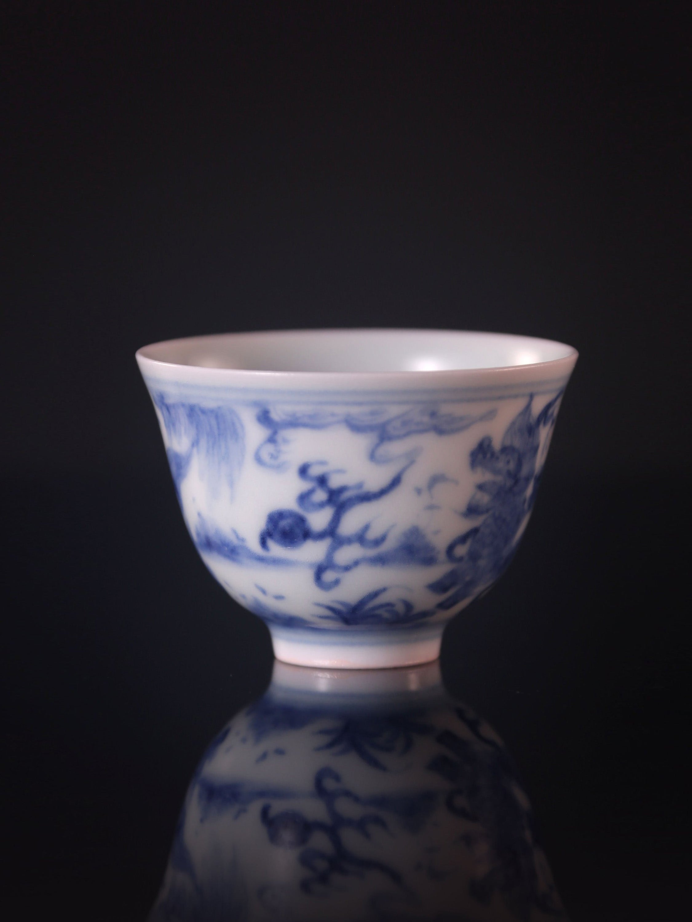 Blue-and-White Qilin Sending a Son Cup