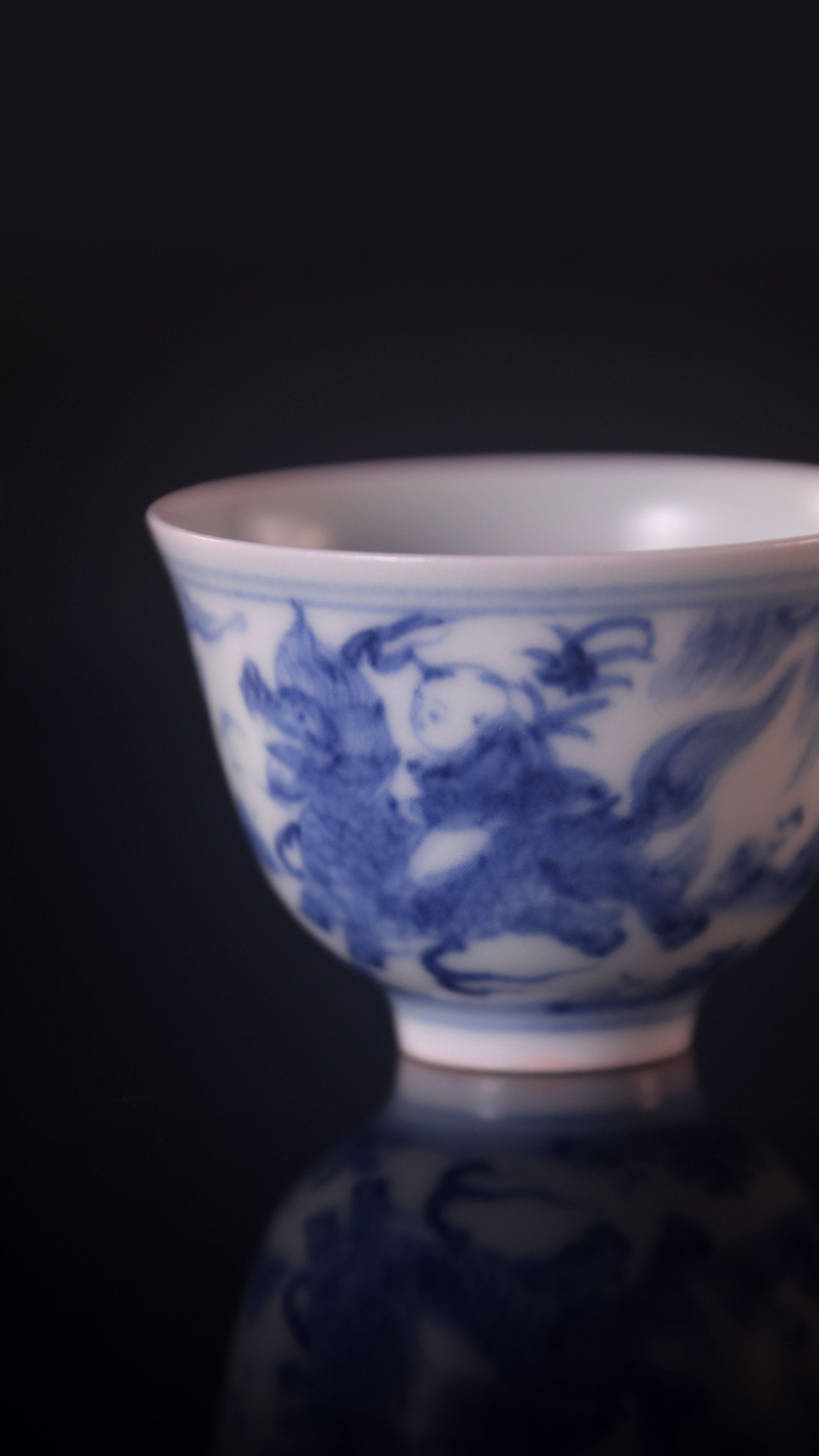 Blue-and-White Qilin Sending a Son Cup