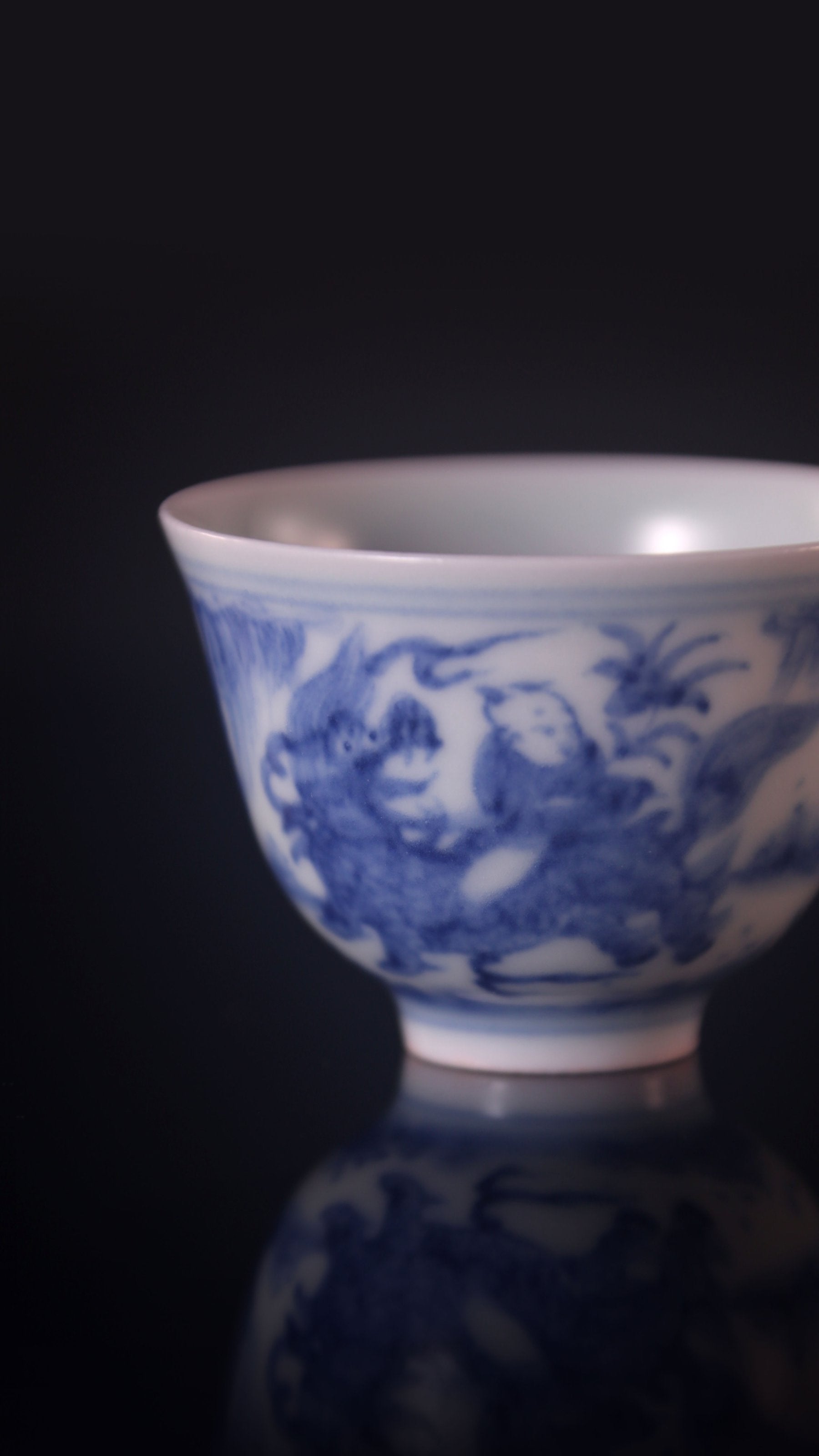 Blue-and-White Qilin Sending a Son Cup
