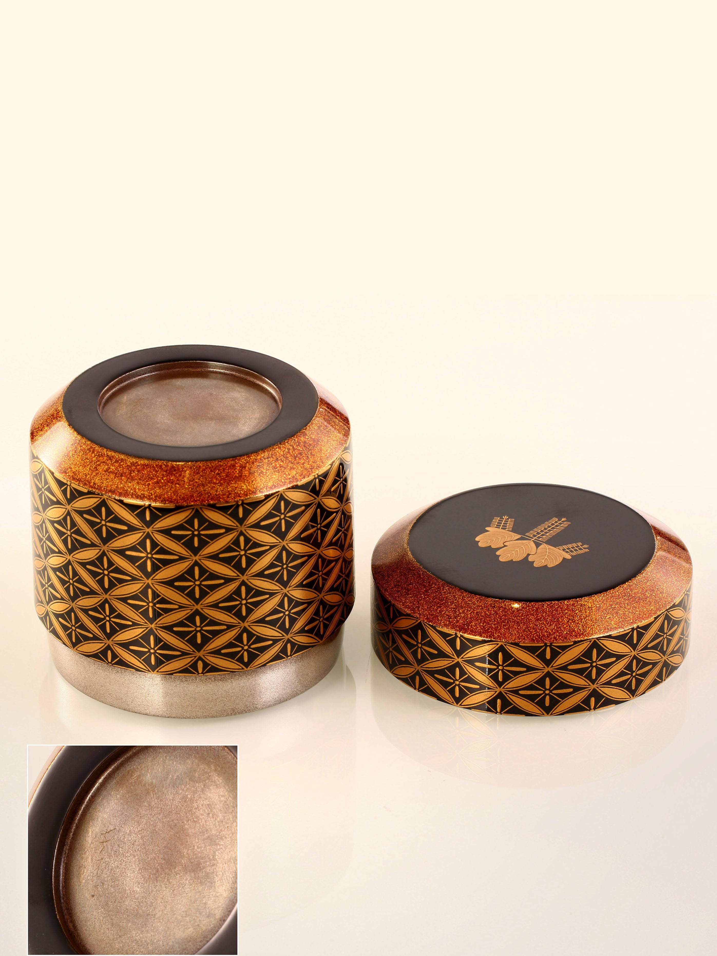 日本金蒔繪滿工七寶雪吹棗