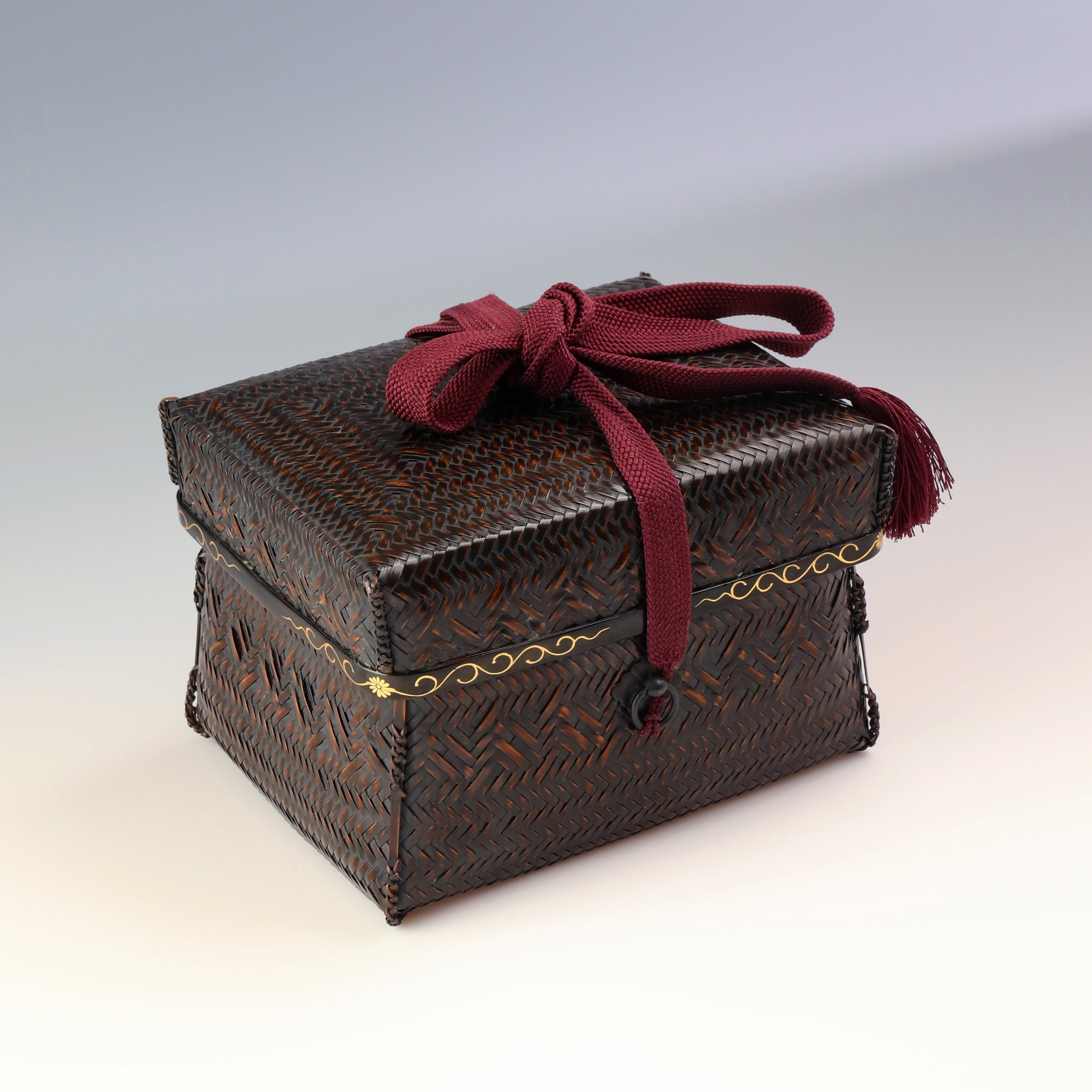 日本昭和時期竹編茶道箱