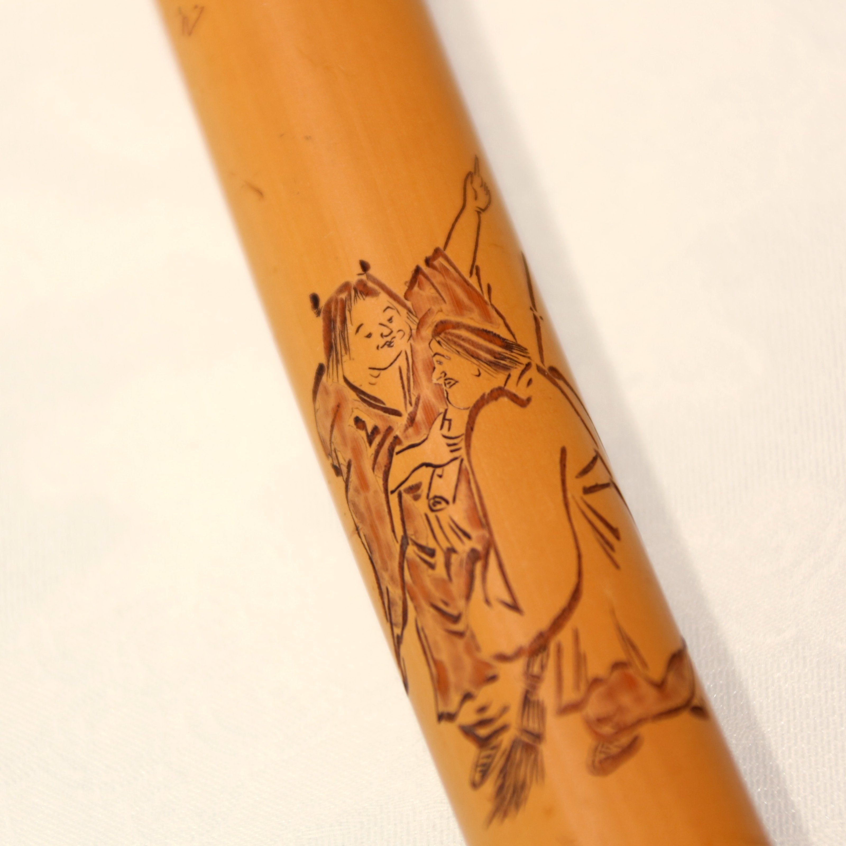 日本江戶時期留青薄意竹雕香筒