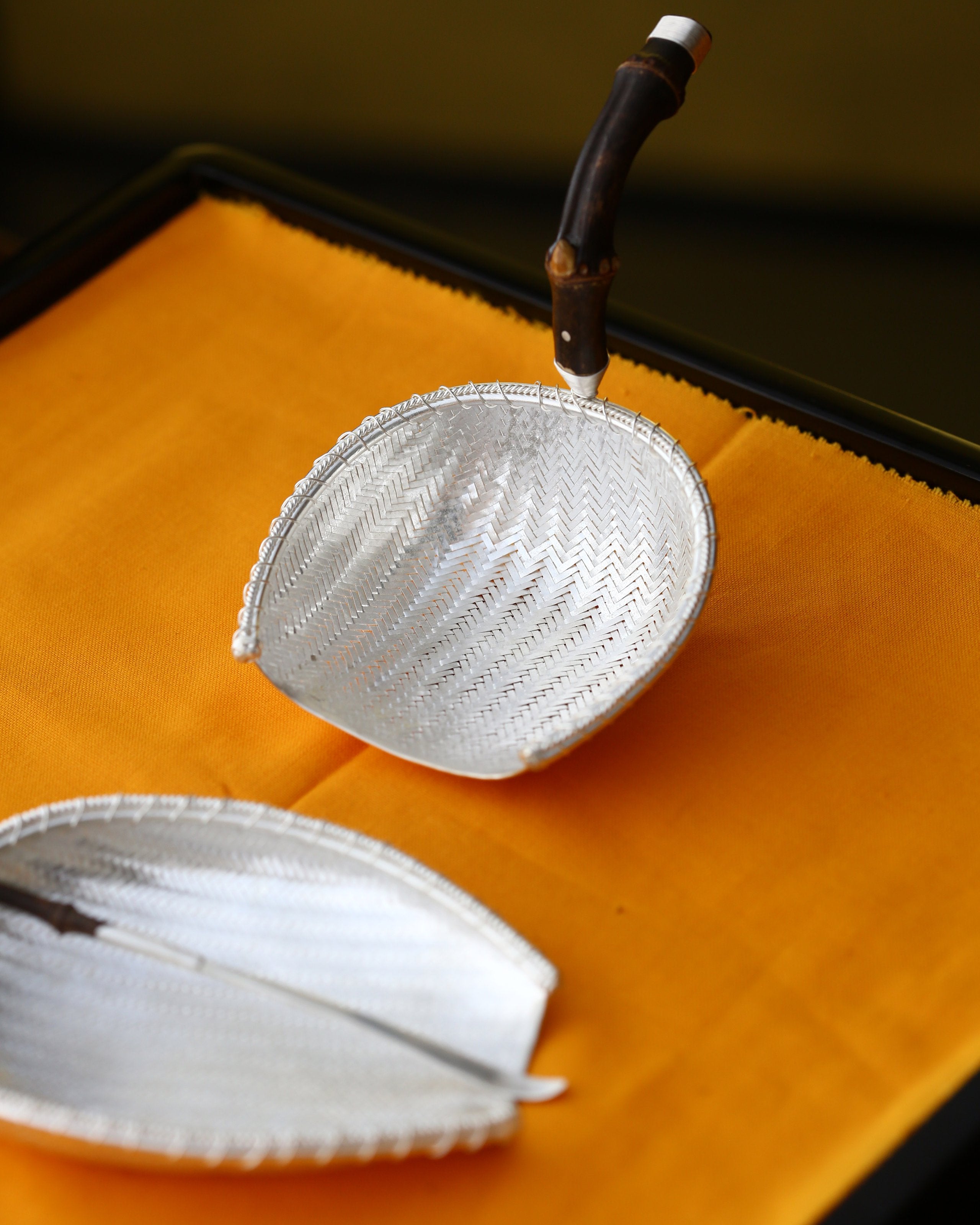 日进斗金纯银 纯金 茶漏、茶则、茶拨