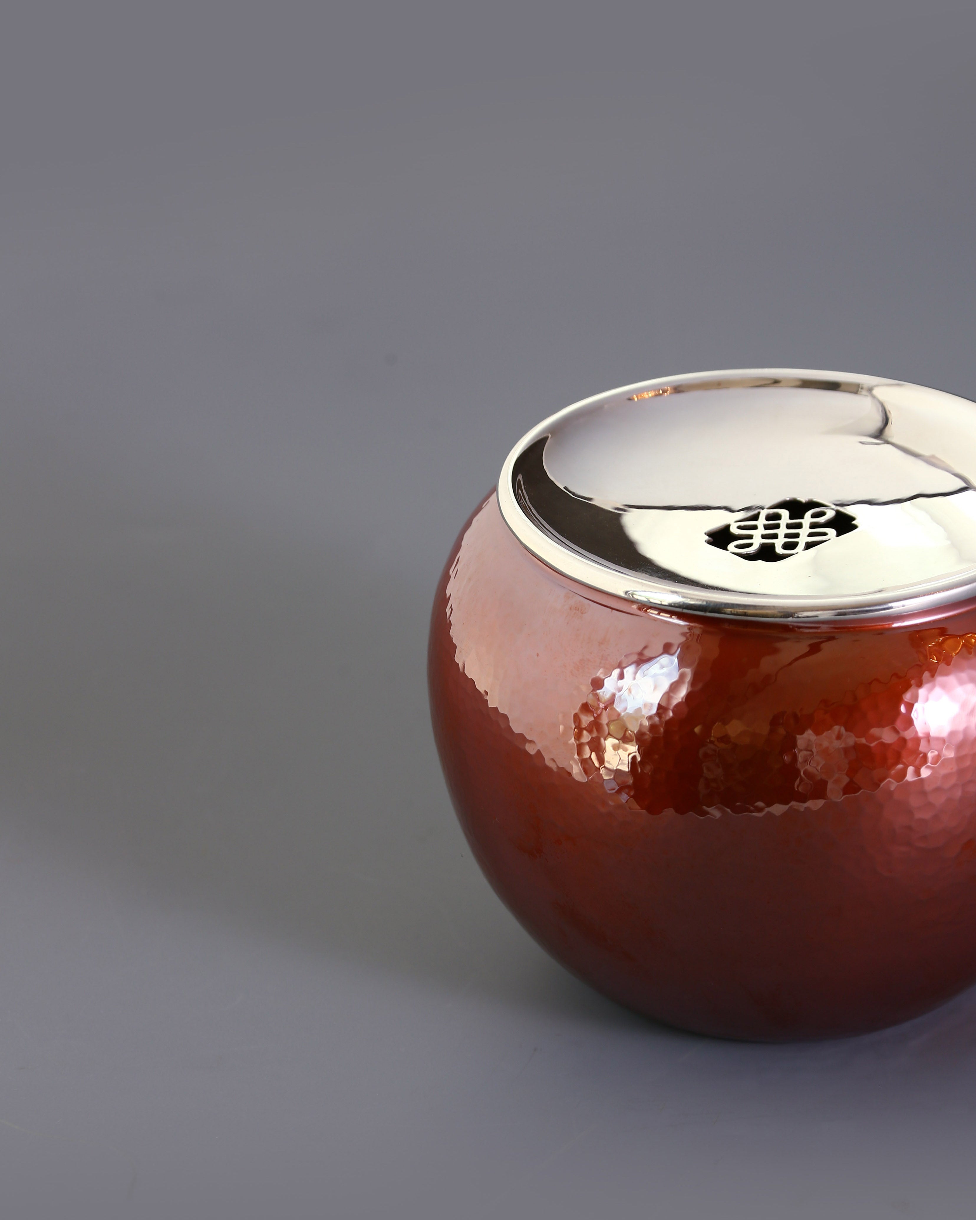 如意纹铜包银建水