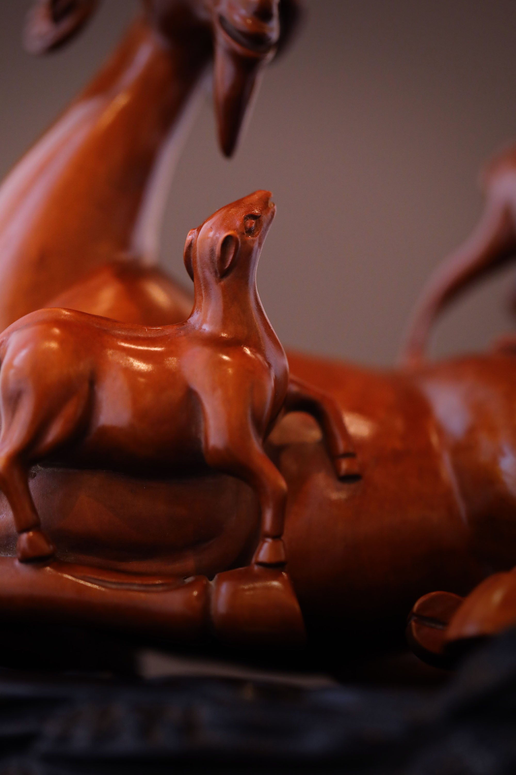 三阳开泰黄杨木雕