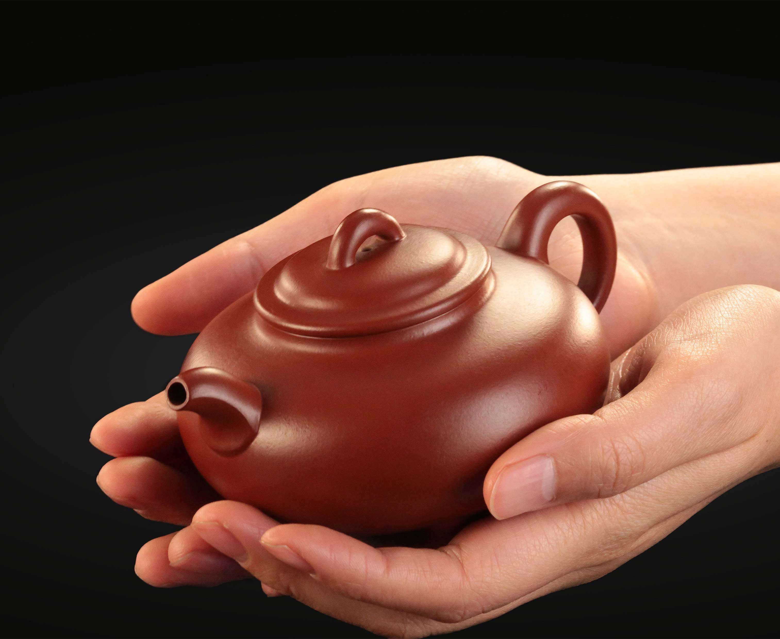 黃龍山朱泥三足矮鼎壺