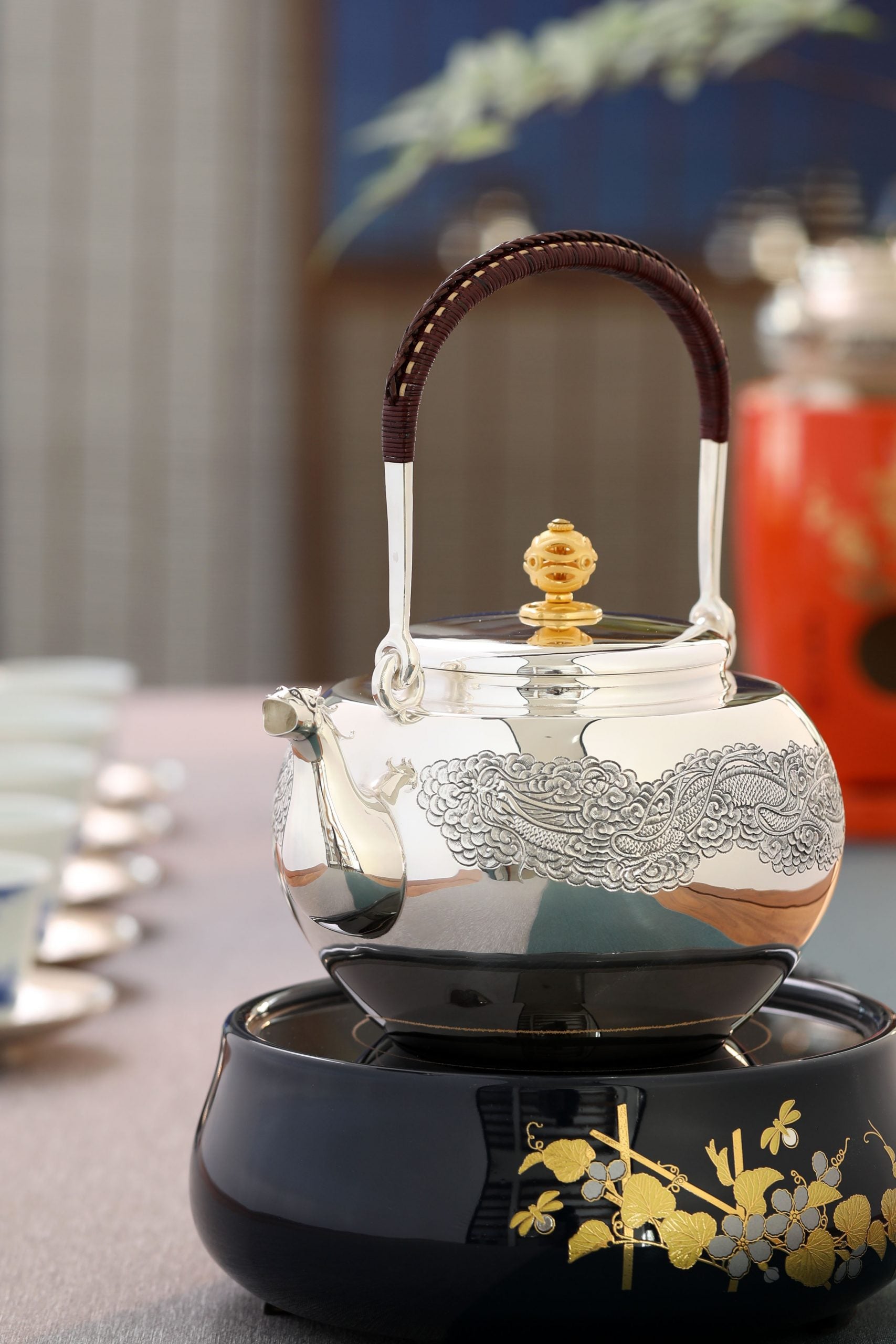 Beast-mouth Cloud Dragon Silver Pot