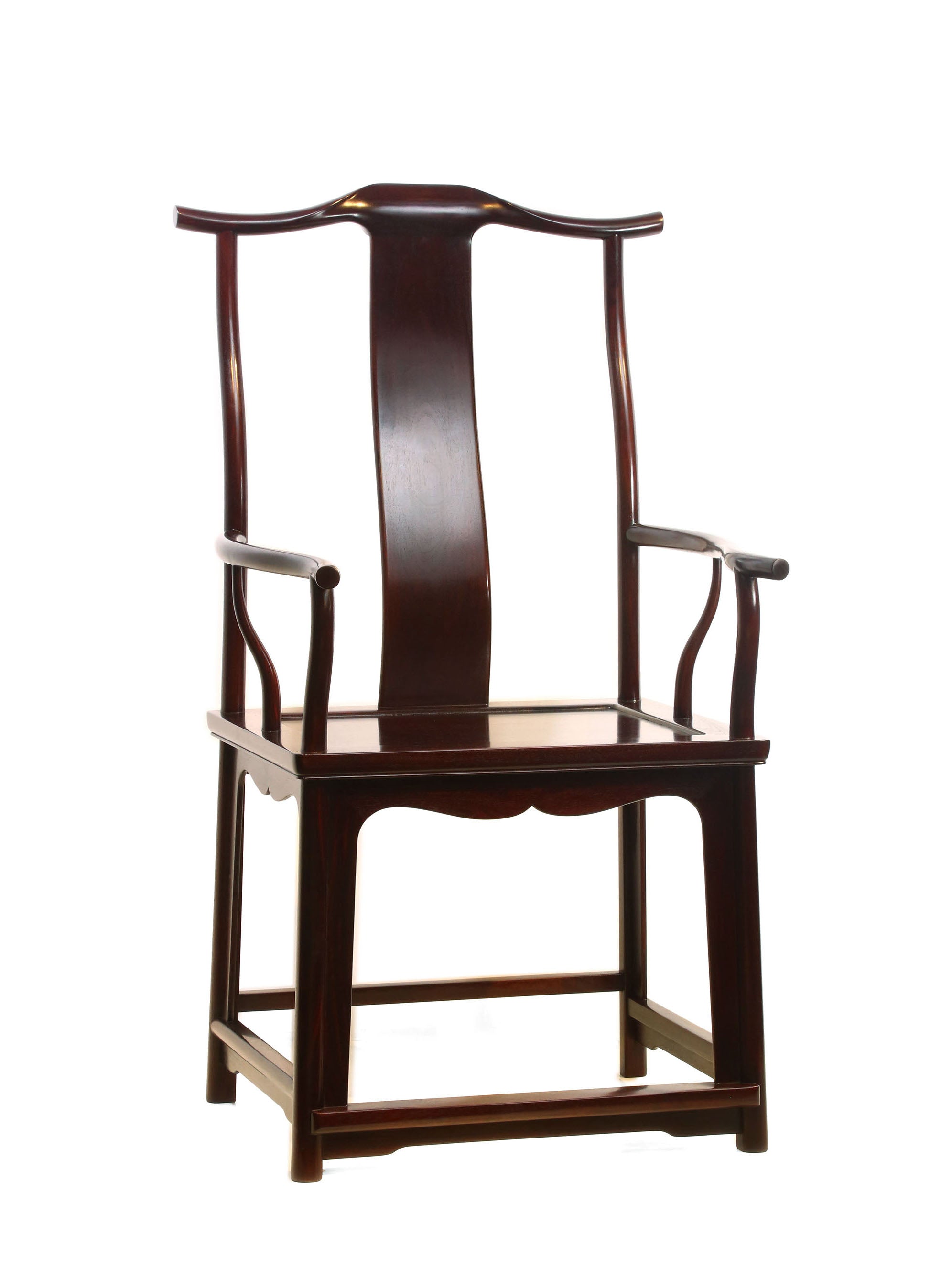Zambian rosewood official's hat chair with four protruding ends