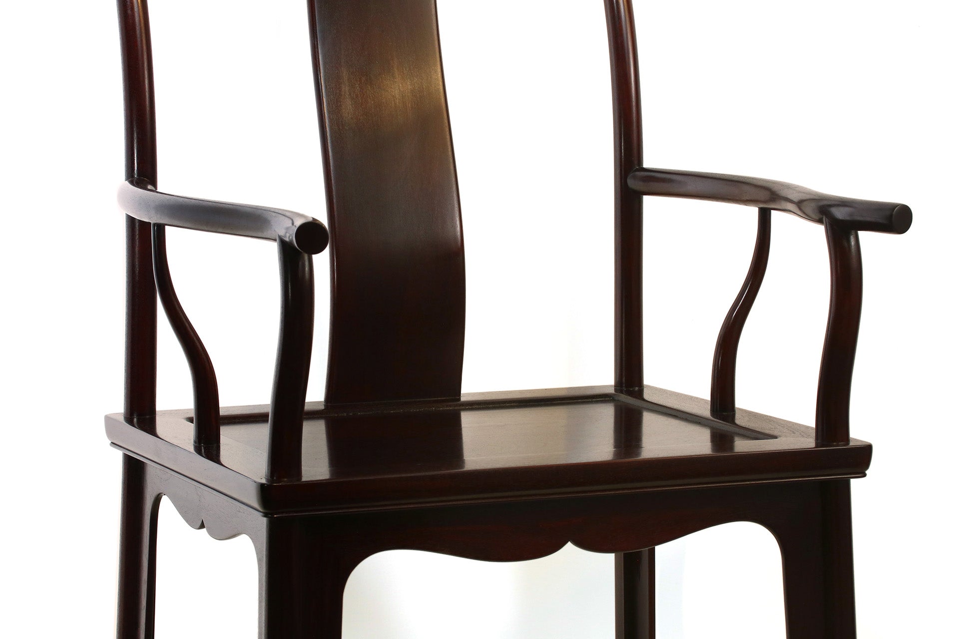 Zambian rosewood official's hat chair with four protruding ends