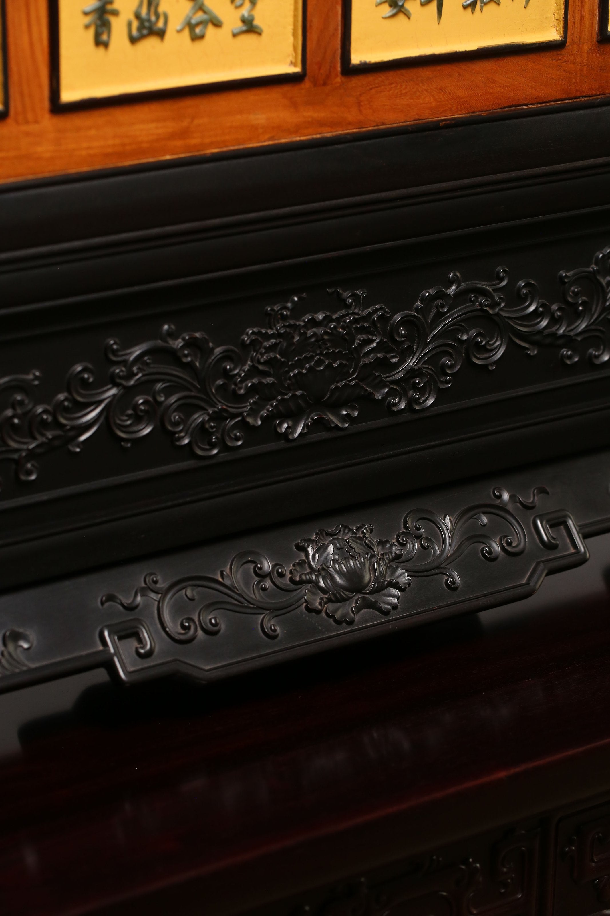 百寶嵌「四君子」插屏