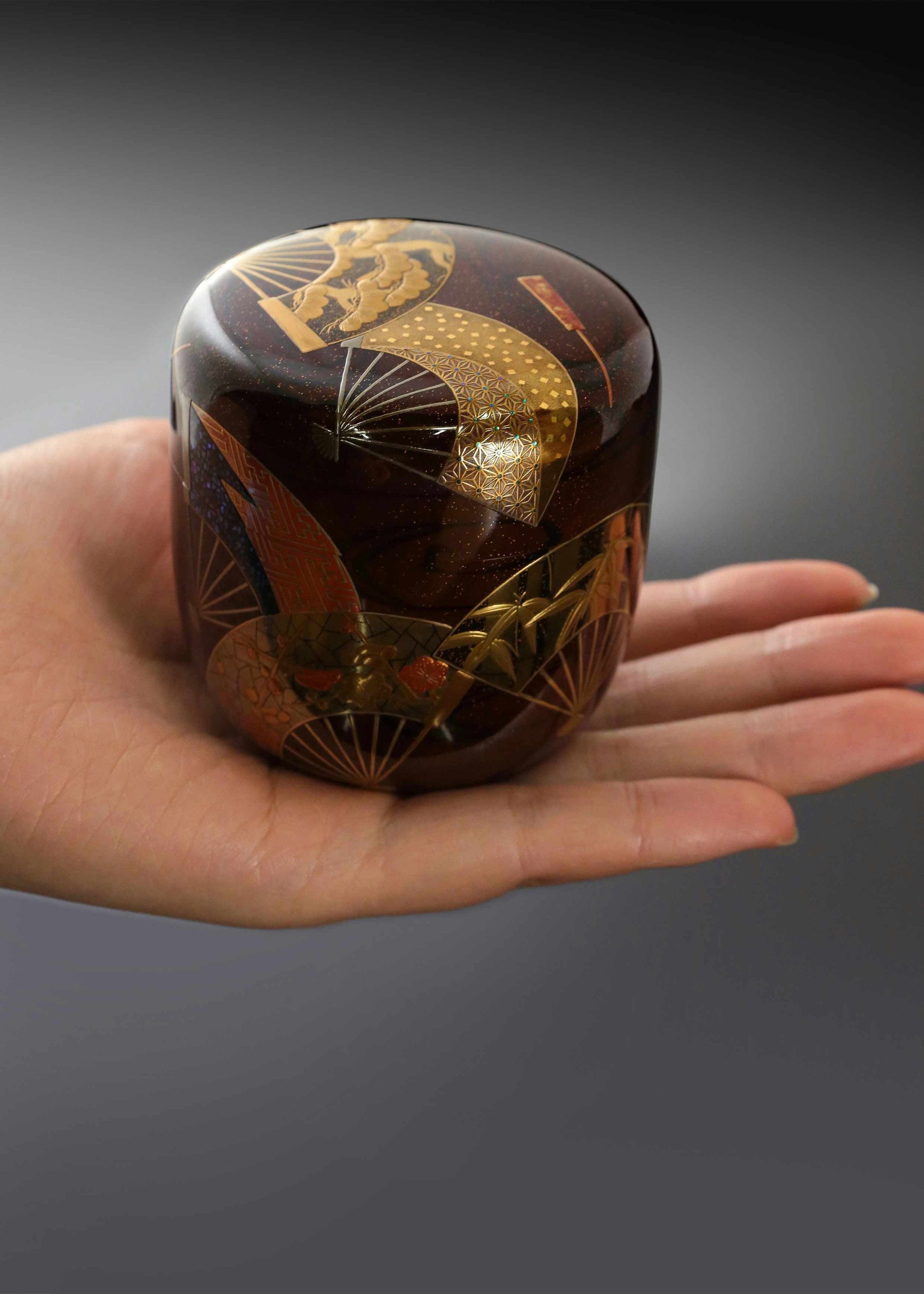 扇面四君子茶棗|松山作品