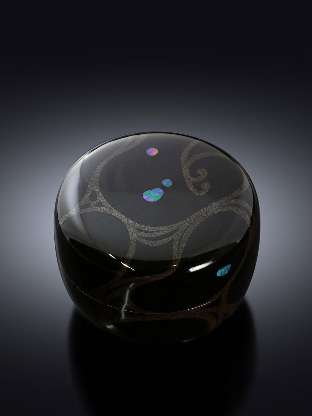 微波粼粼茶棗|漆器大師松山作品