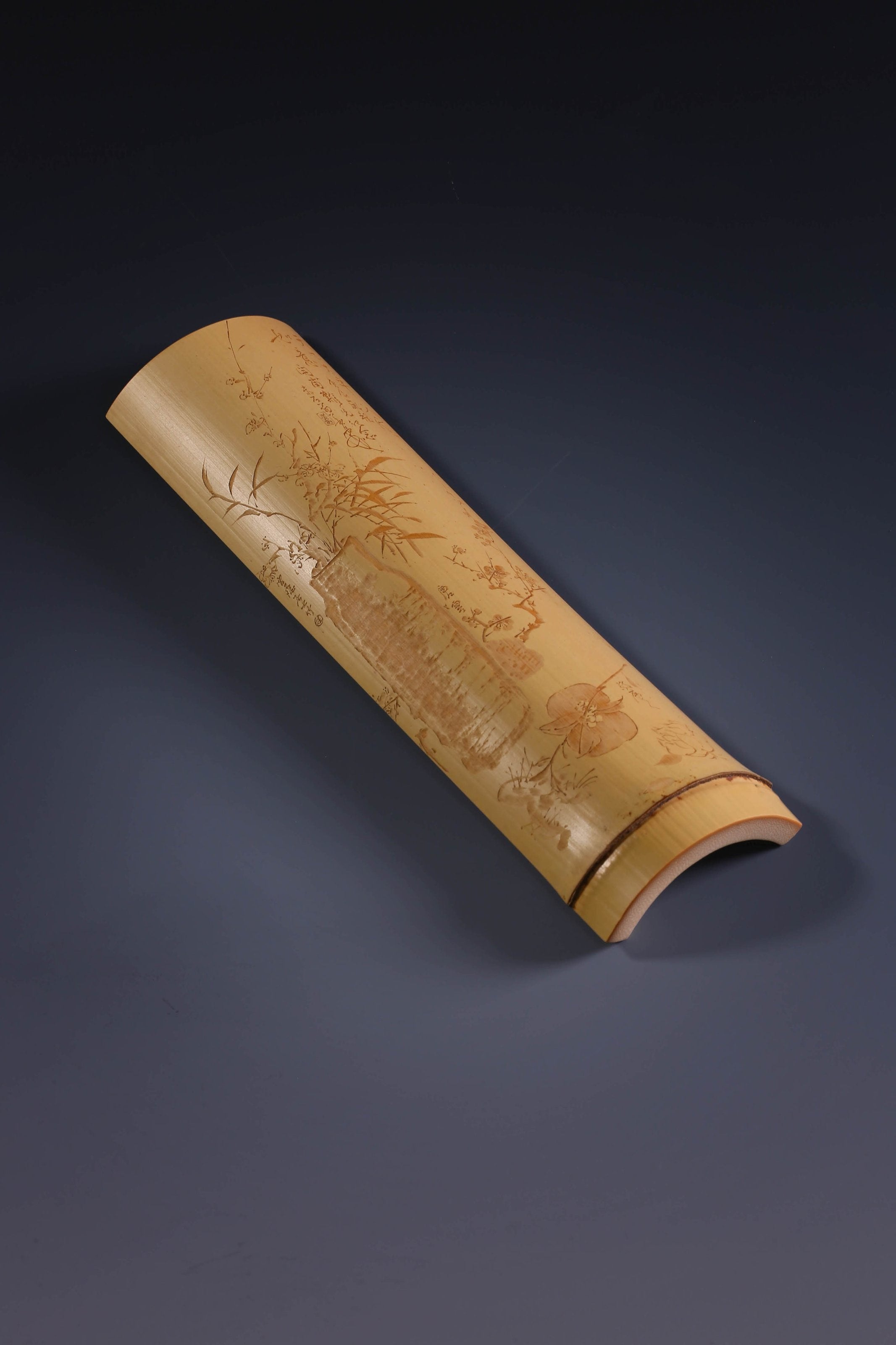 唐云博古图陈建双留青竹雕茶则