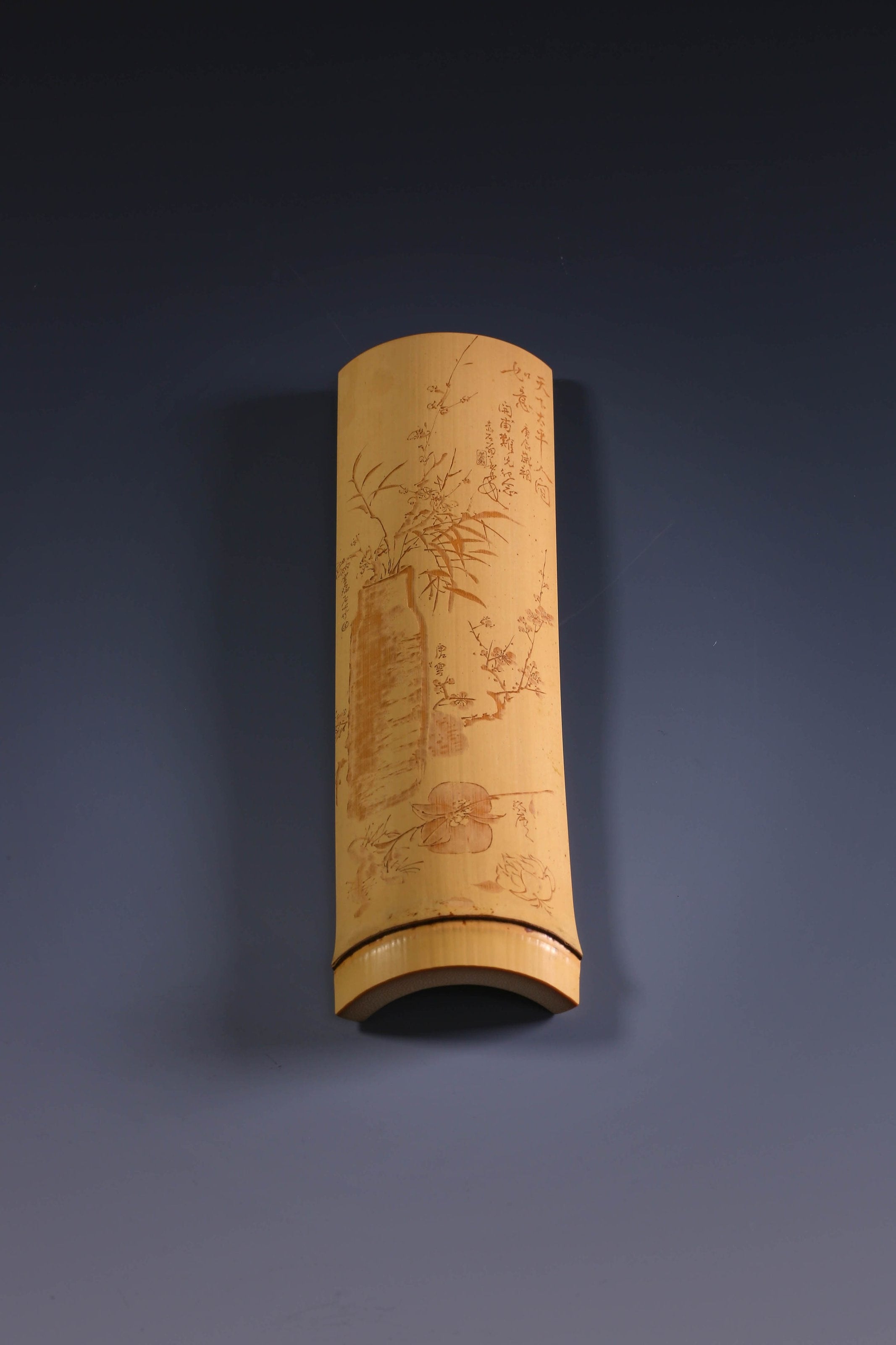 唐云博古图陈建双留青竹雕茶则