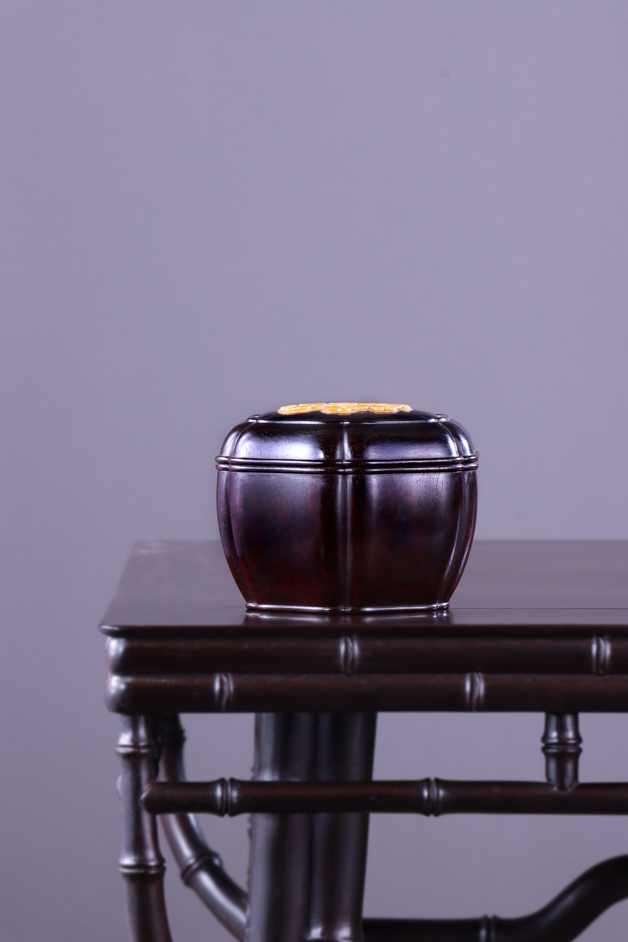 添福小叶紫檀葵口茶仓