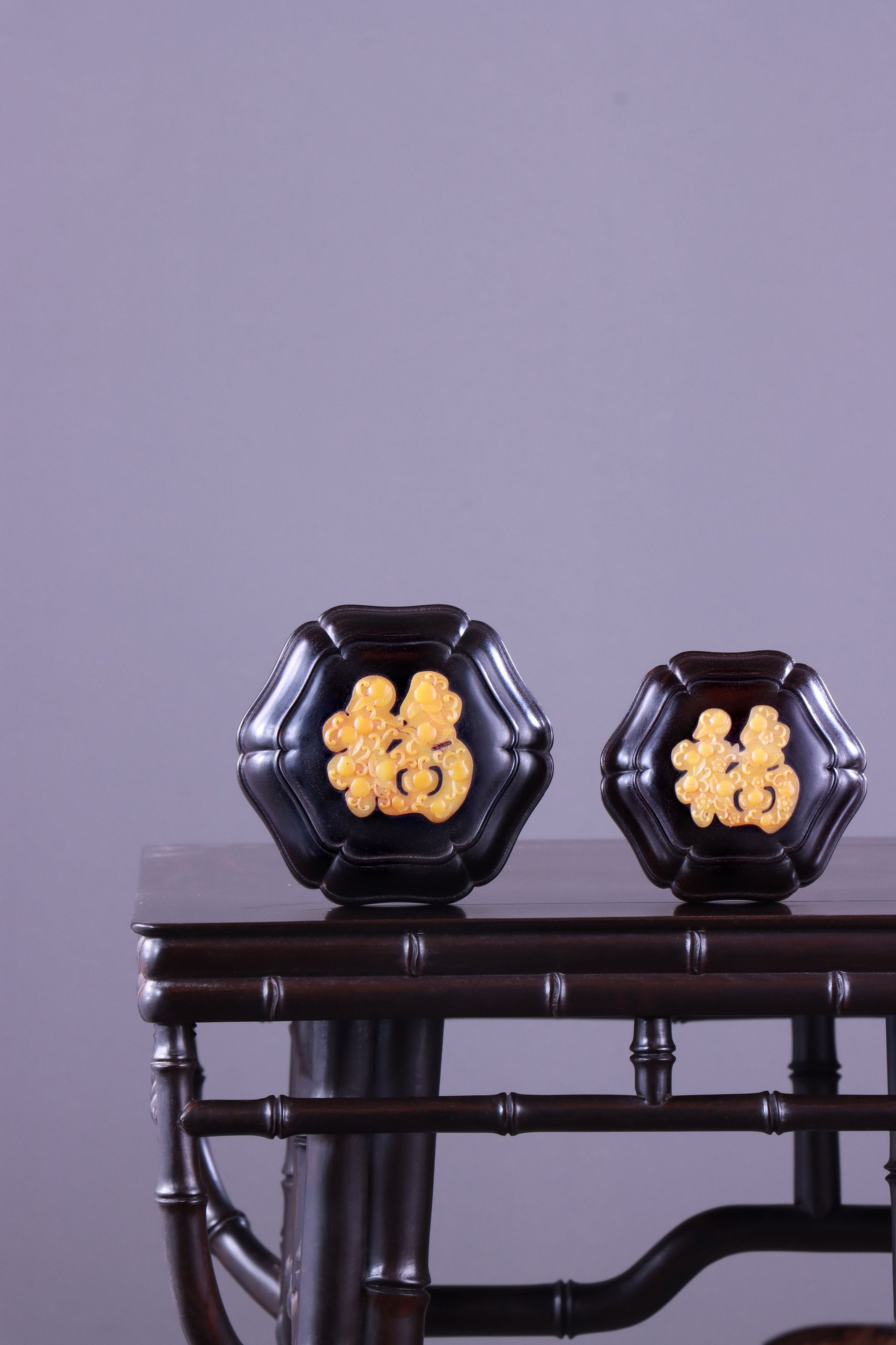 添福小叶紫檀葵口茶仓