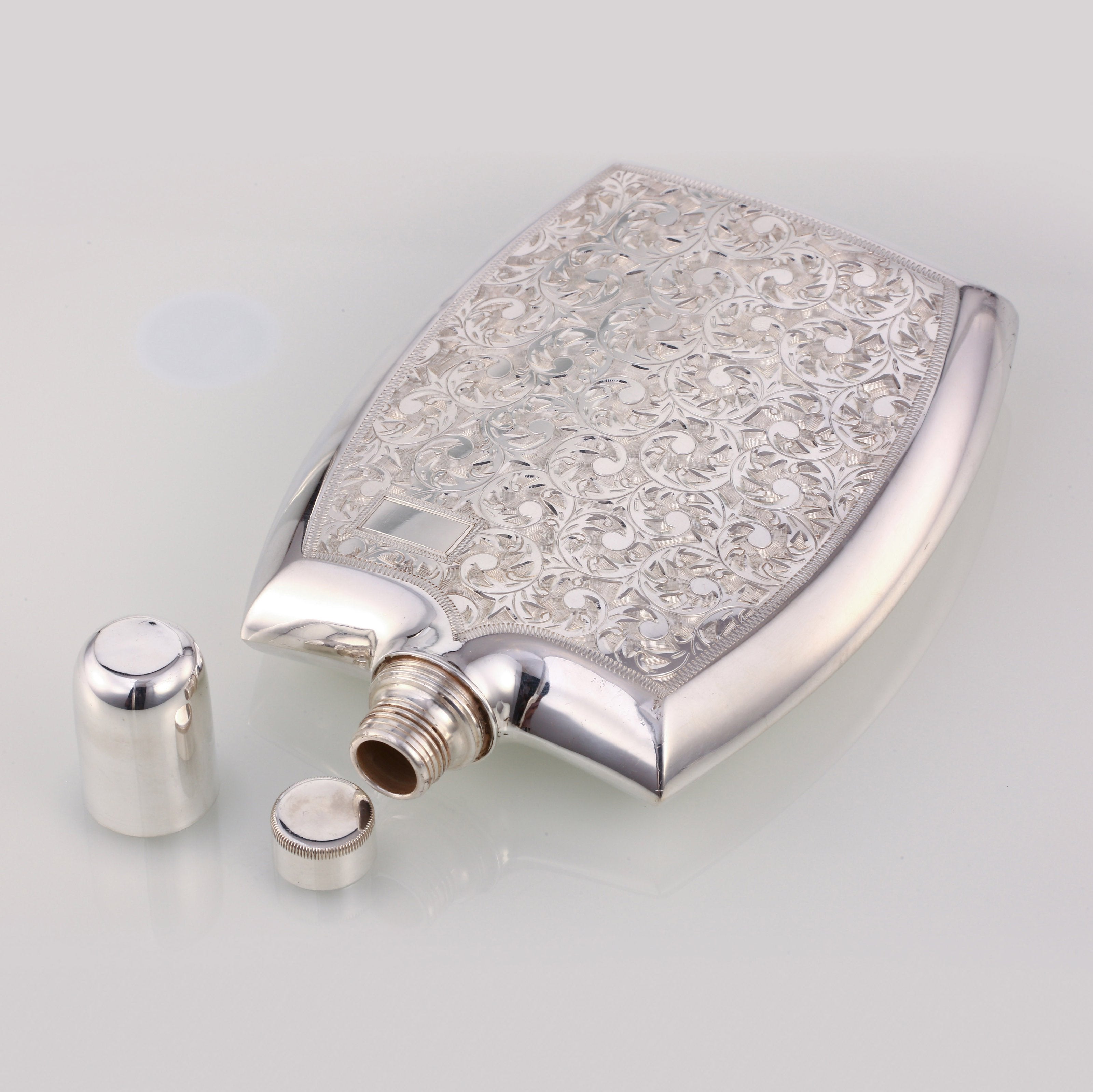 纯银古董剃雕酒壶