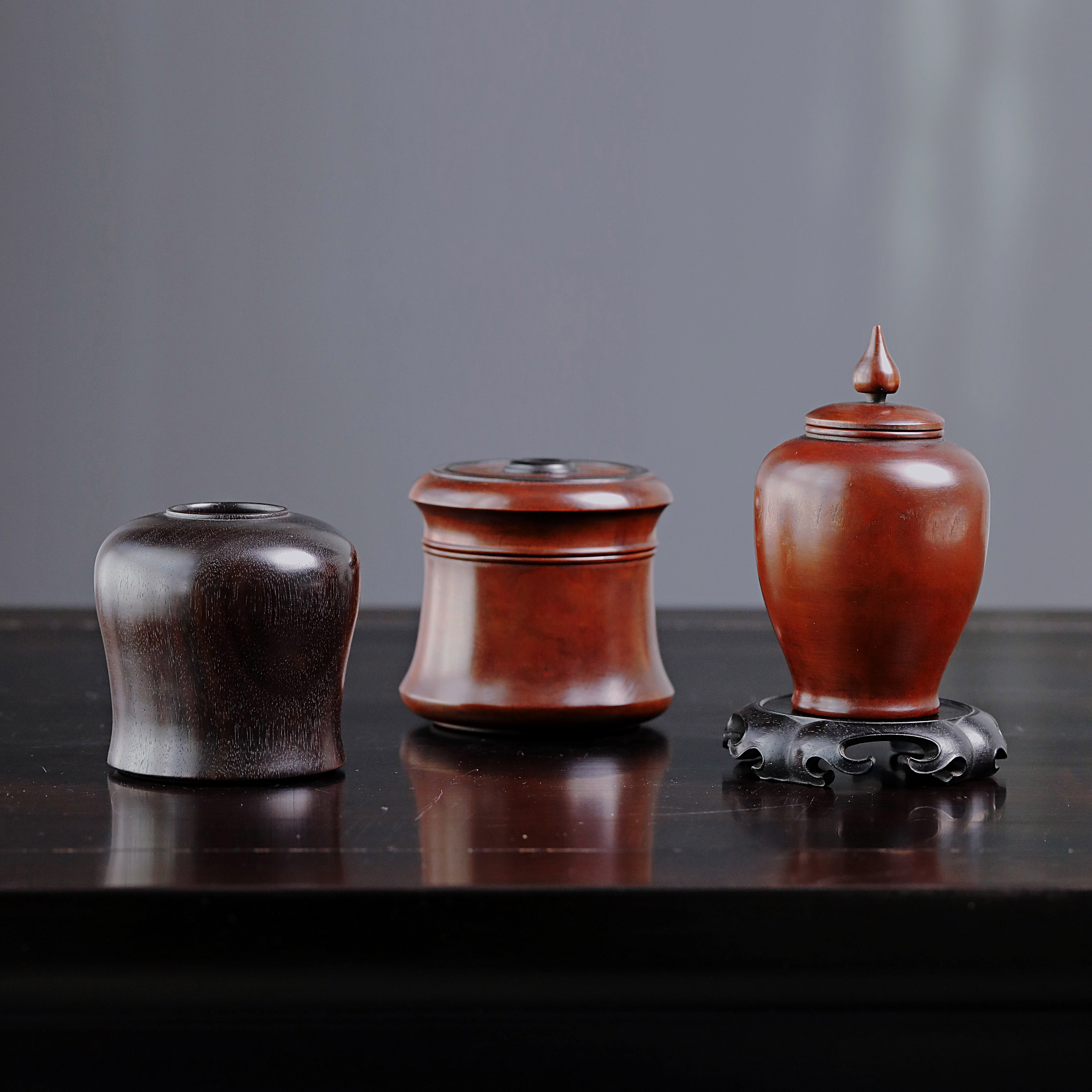 文房雅韵水盂、茶罐