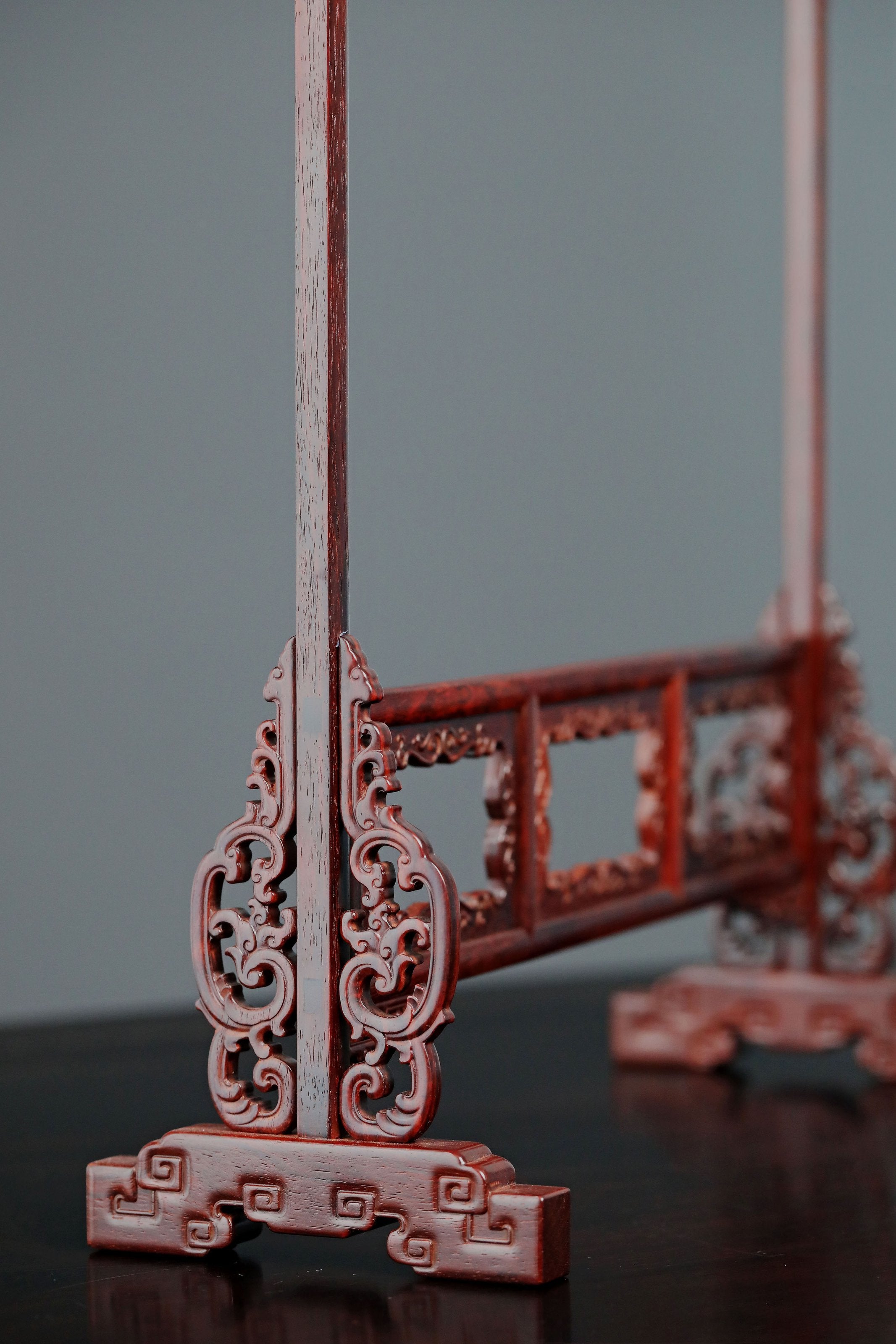 小叶紫檀 祥云纹笔架、笔挂