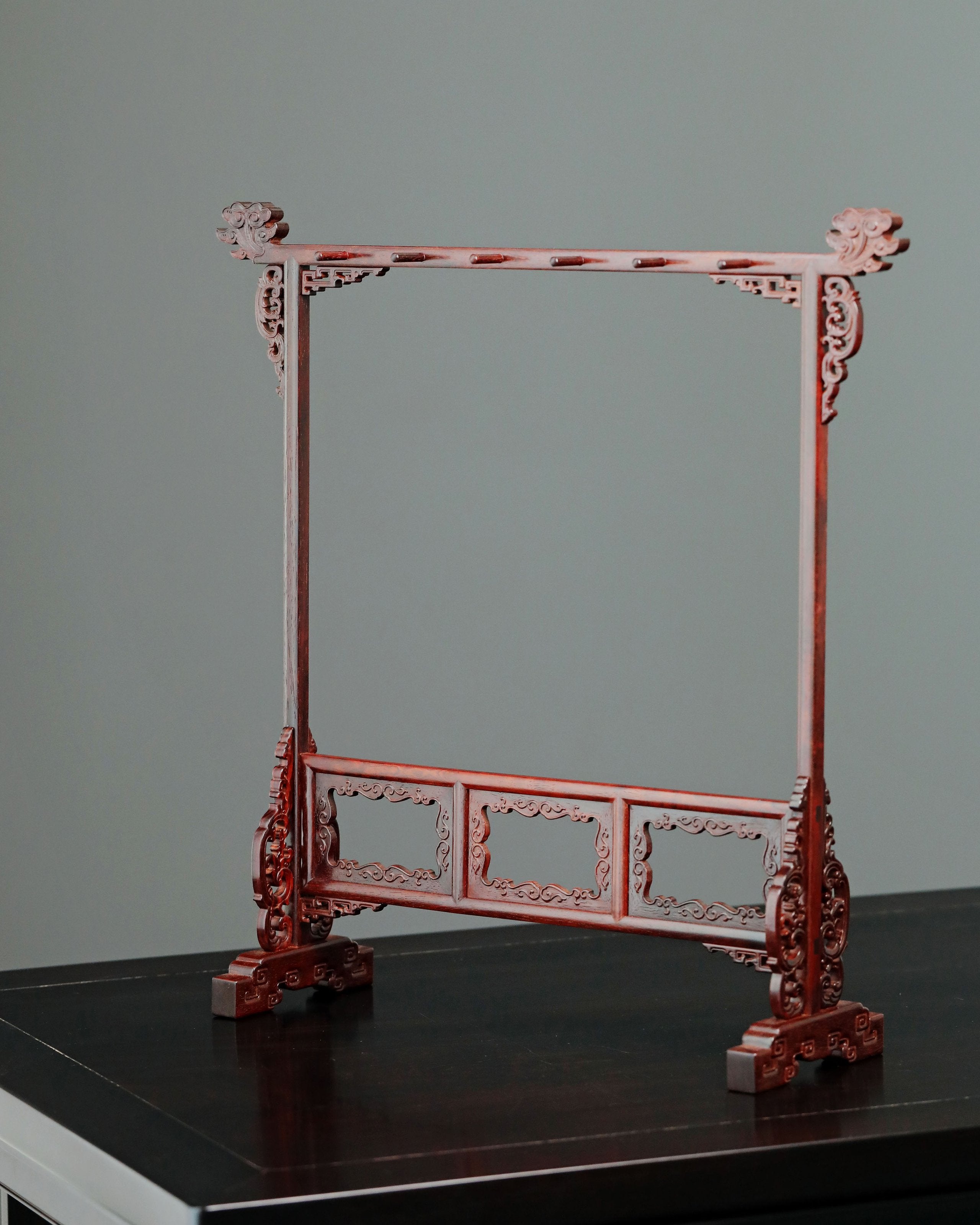 小叶紫檀 祥云纹笔架、笔挂