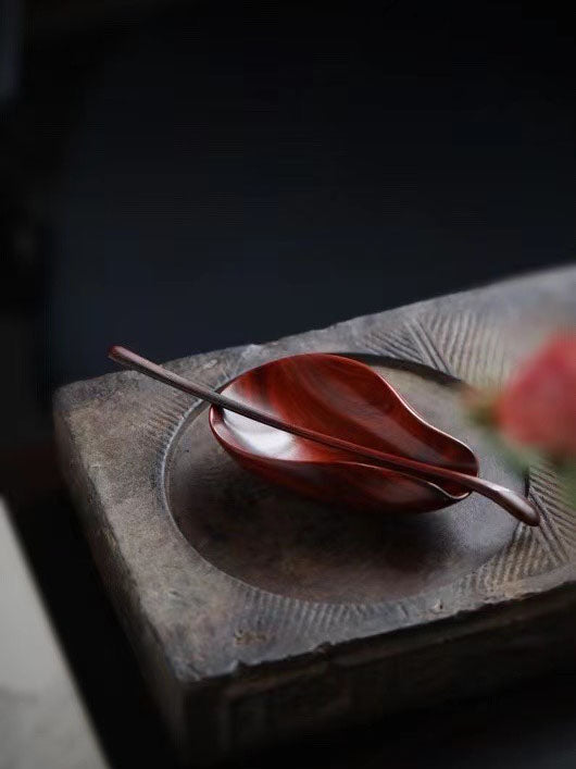 小叶紫檀茶荷