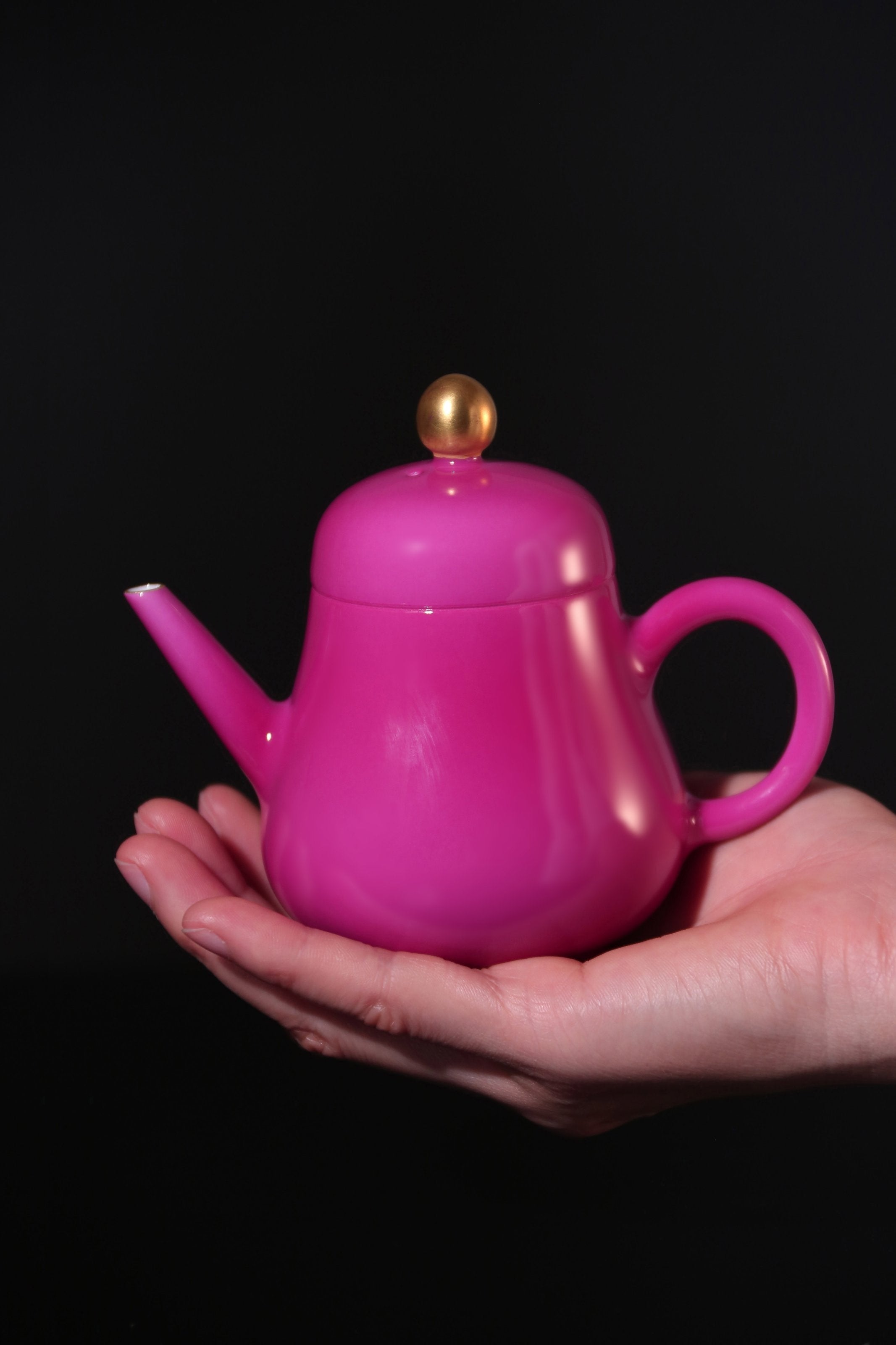 Gold-Buttoned Rouge Horizontal Pot