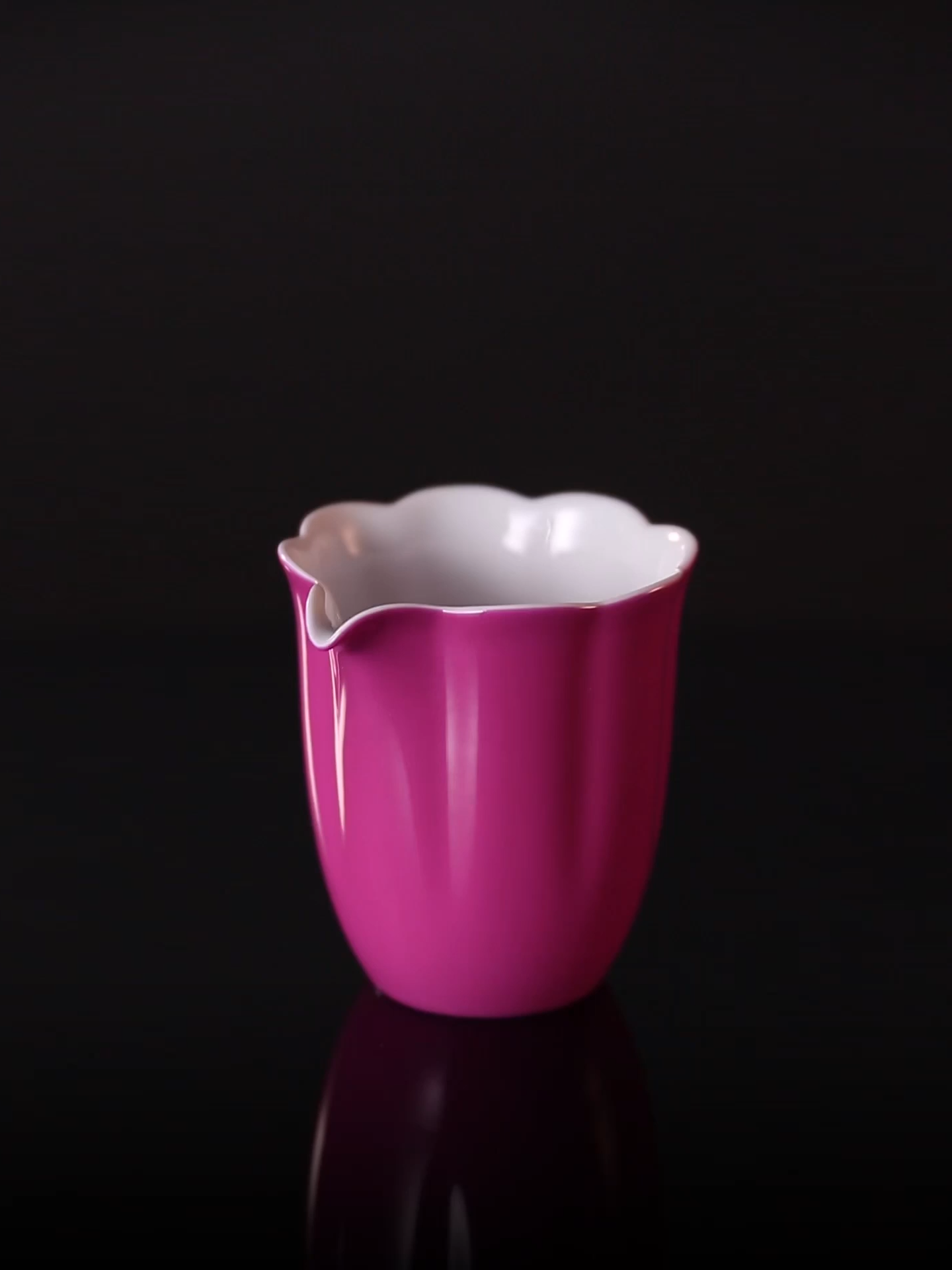 脂染胭红/胭脂留醉 葵瓣匀杯