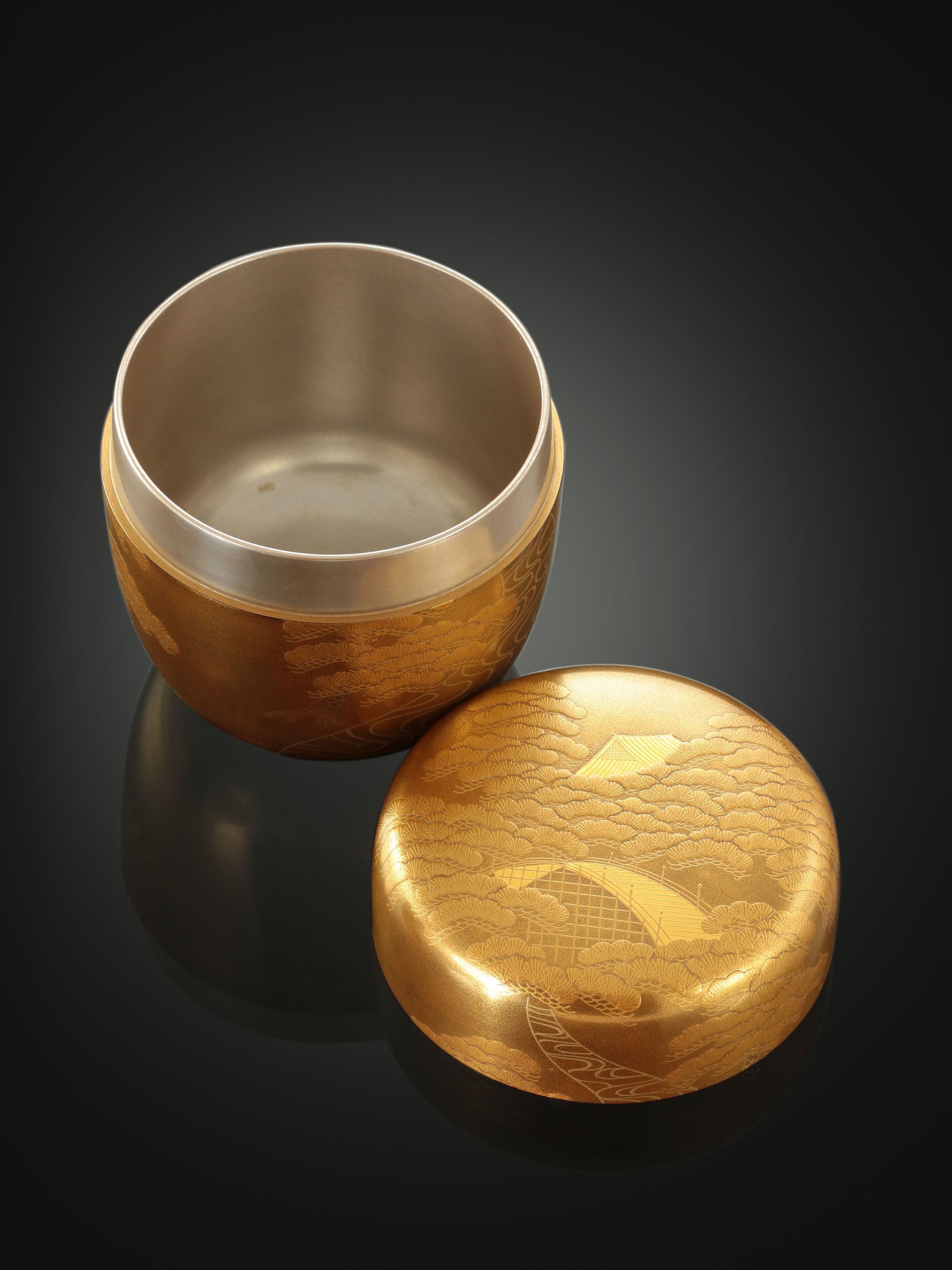 一後一兆作蒔繪山水紋茶棗