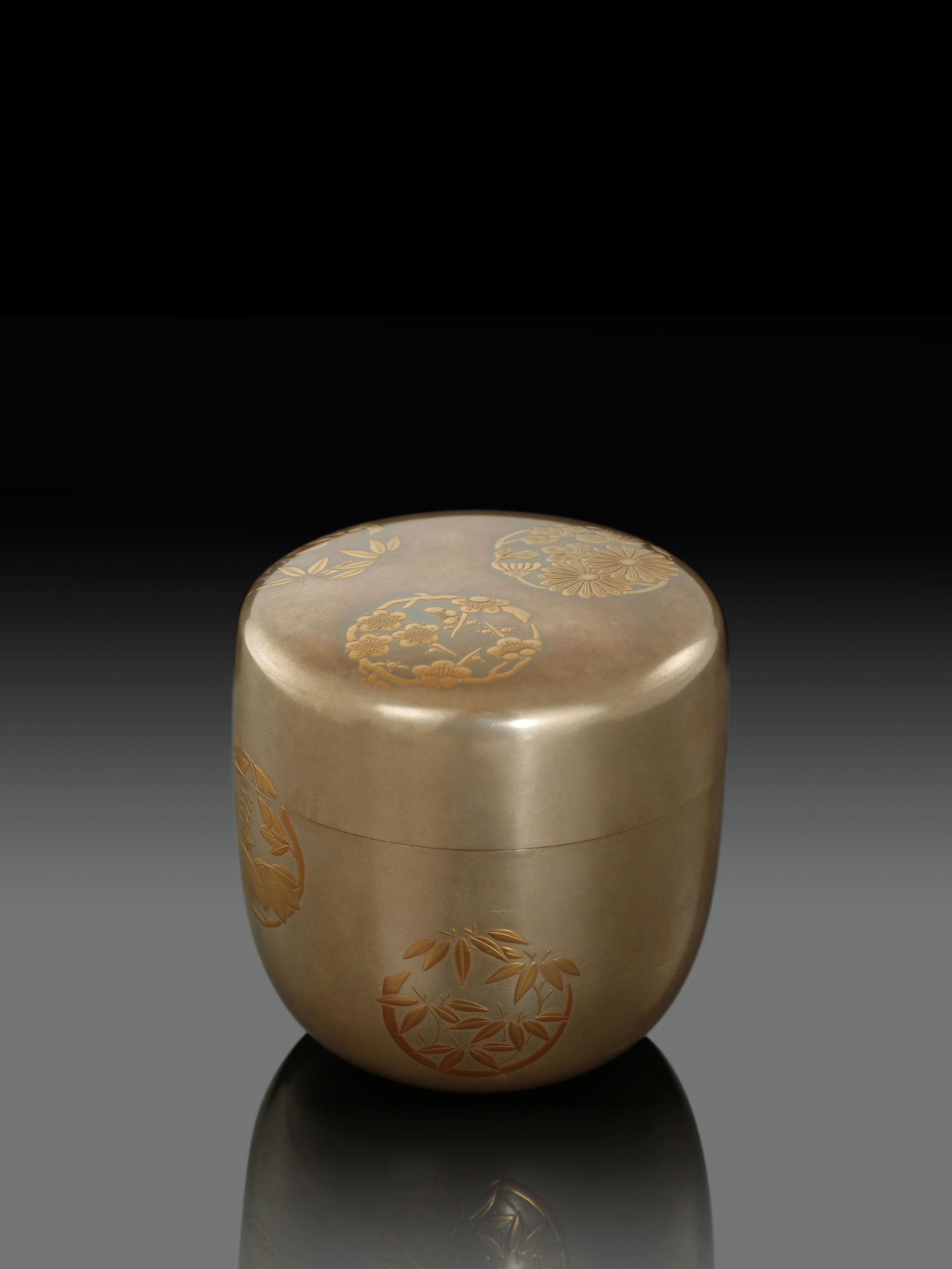 一後一兆作蒔繪四君子茶棗