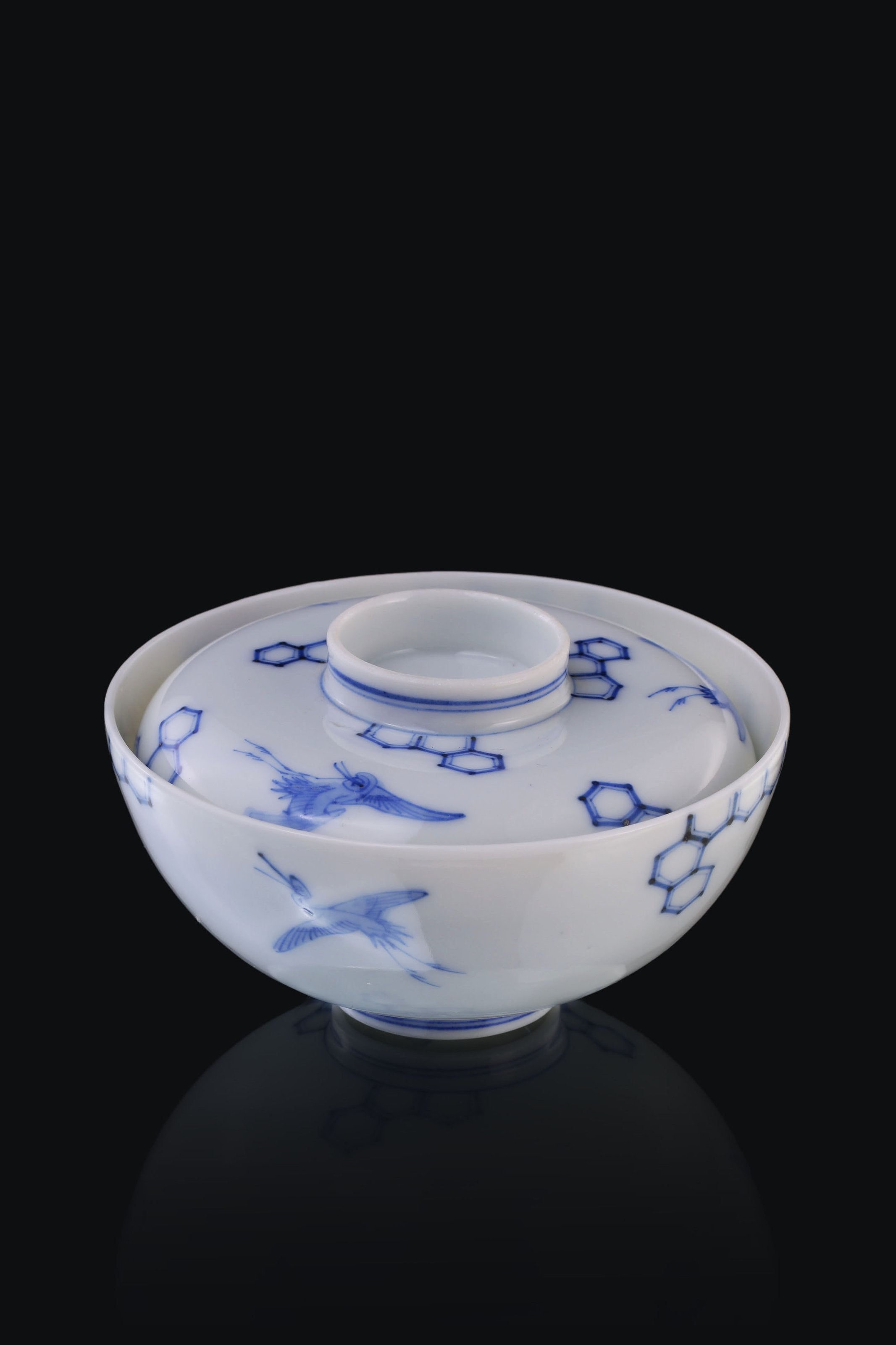 日本伊凡裡鶴紋蓋碗(蓋物)
