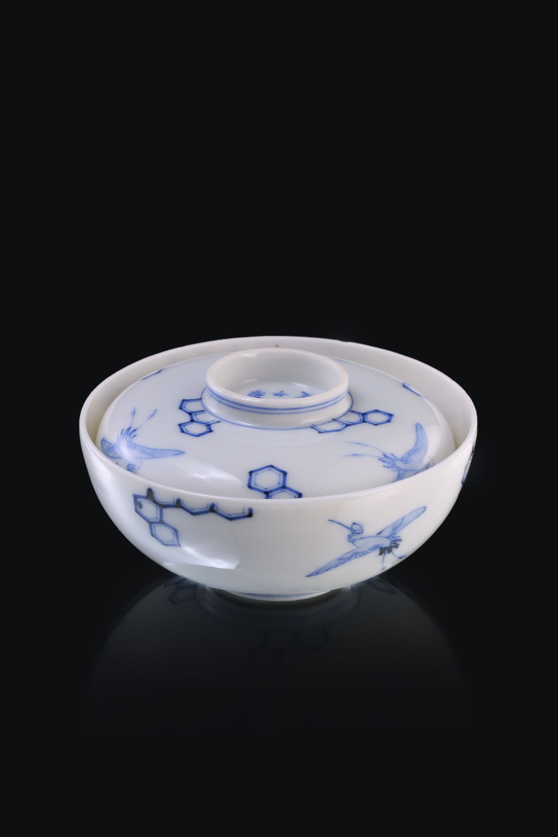 日本伊凡裡鶴紋蓋碗(蓋物)