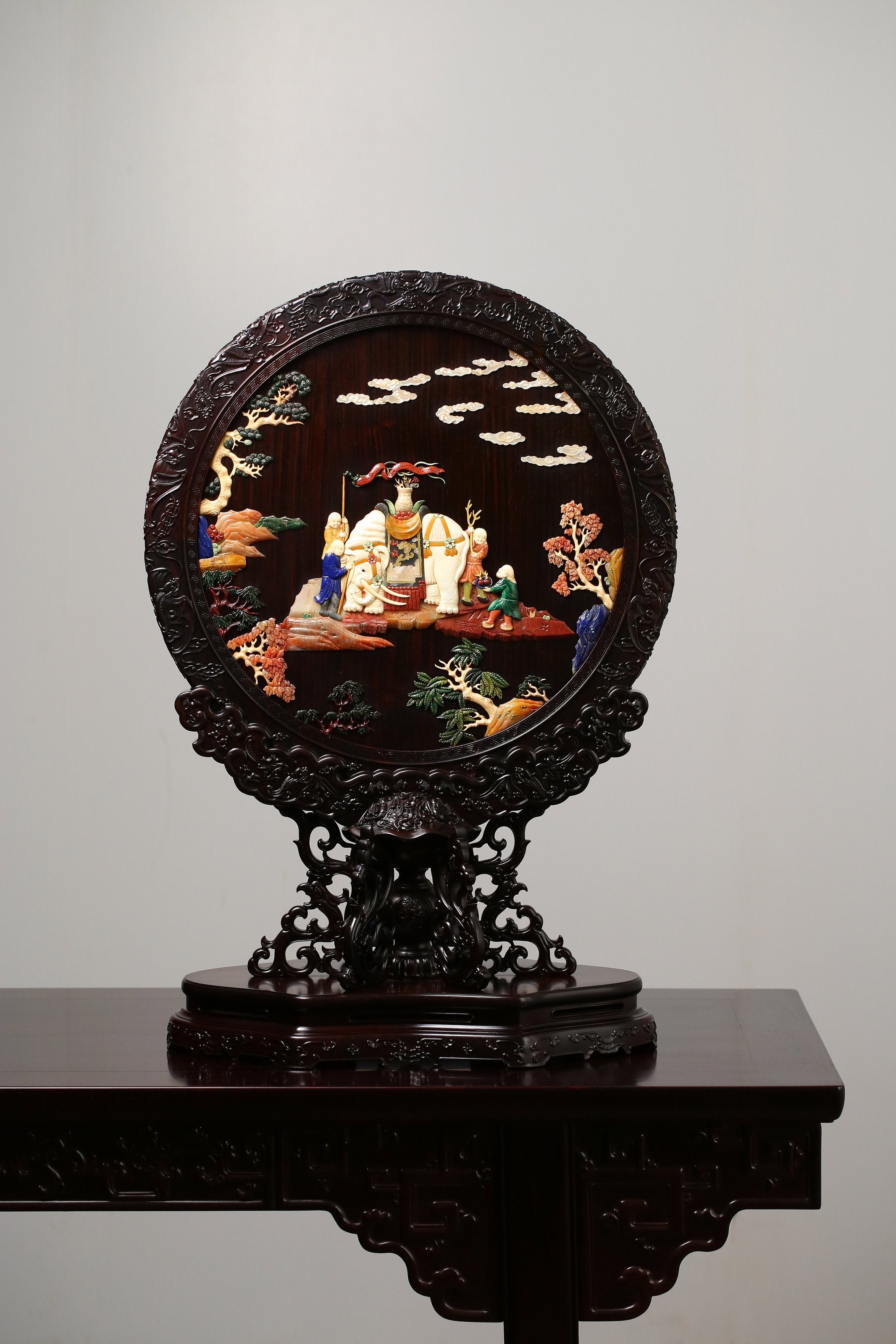 太平有象百宝座屏