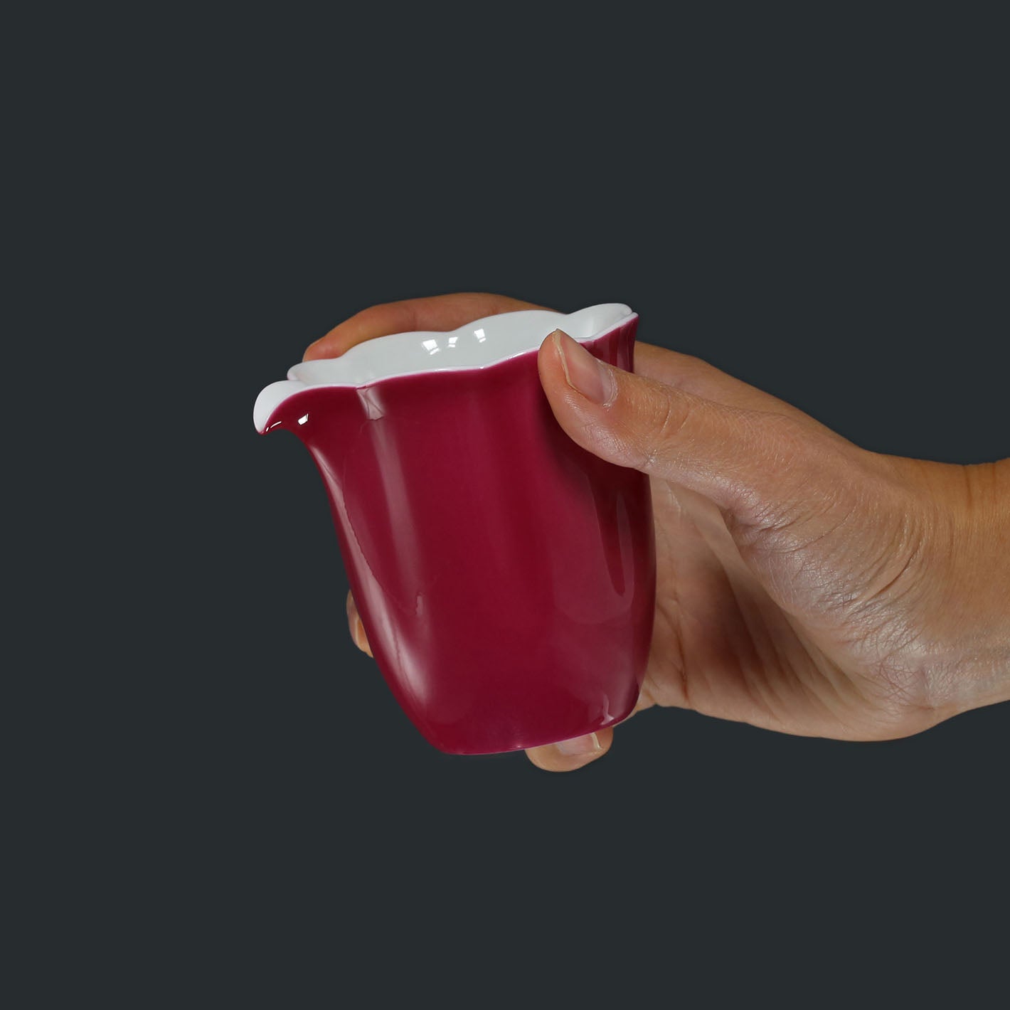 脂染胭红/胭脂留醉 葵瓣匀杯