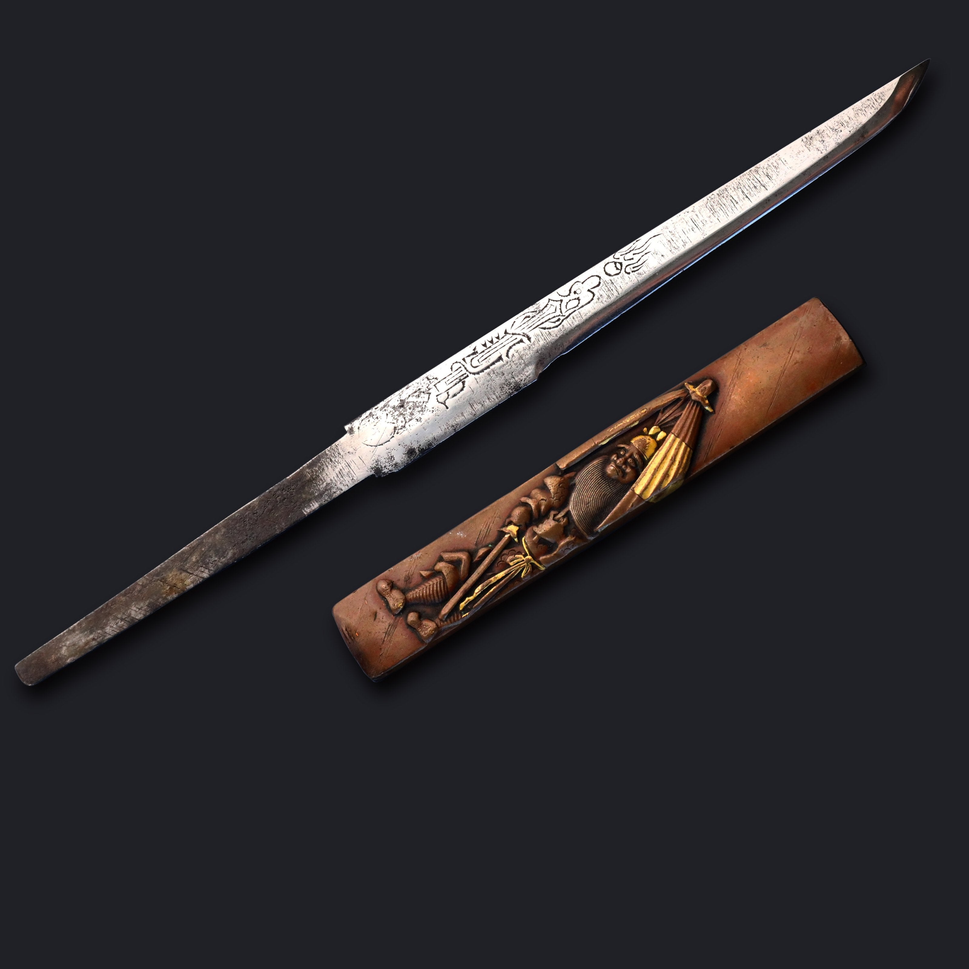 日本江户时期钟馗图小刀