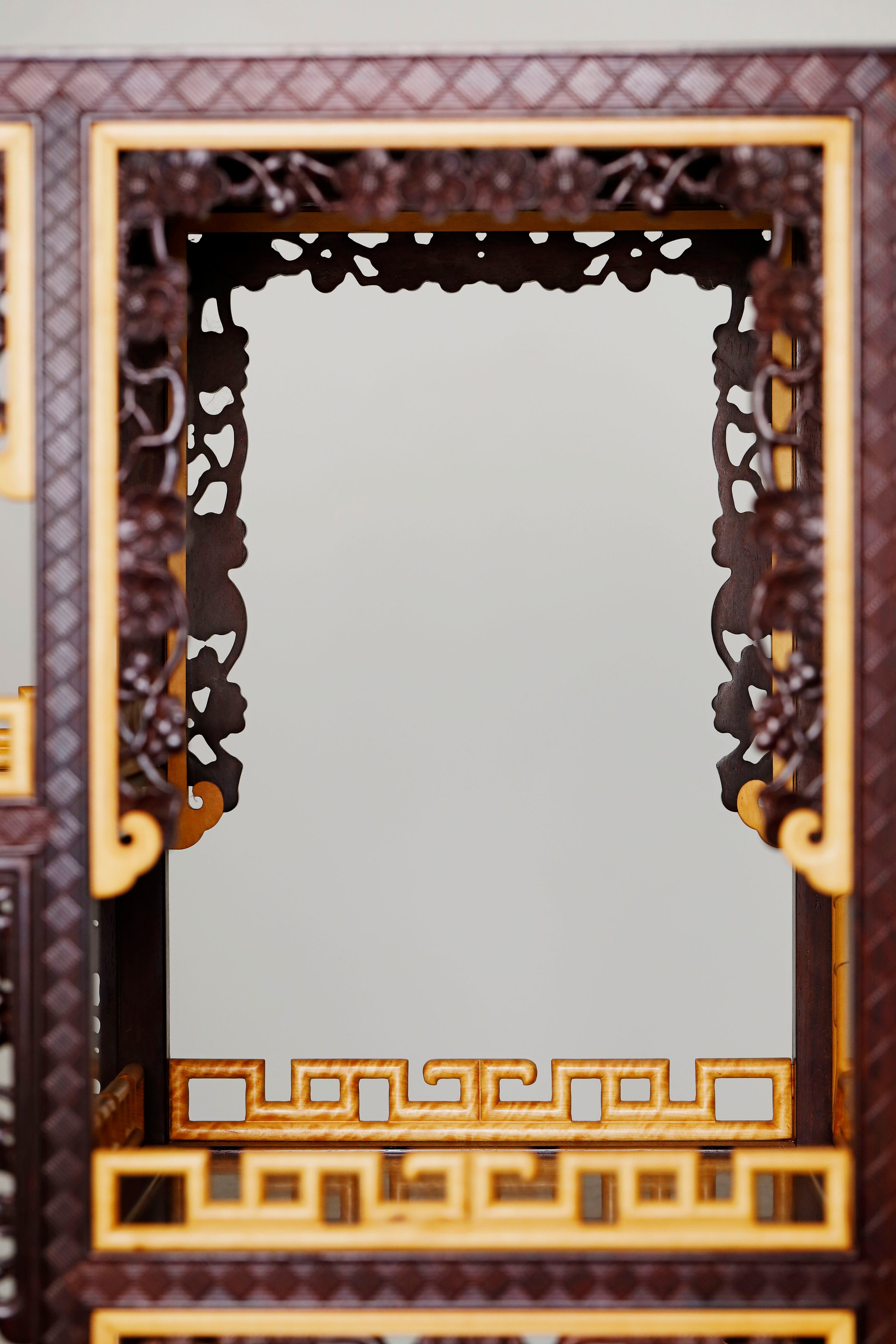 小葉紫檀百寶嵌案上博古架